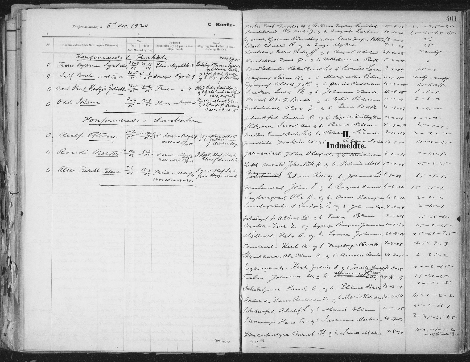 Ministerialprotokoller, klokkerbøker og fødselsregistre - Sør-Trøndelag, SAT/A-1456/603/L0167: Parish register (official) no. 603A06, 1896-1932, p. 401