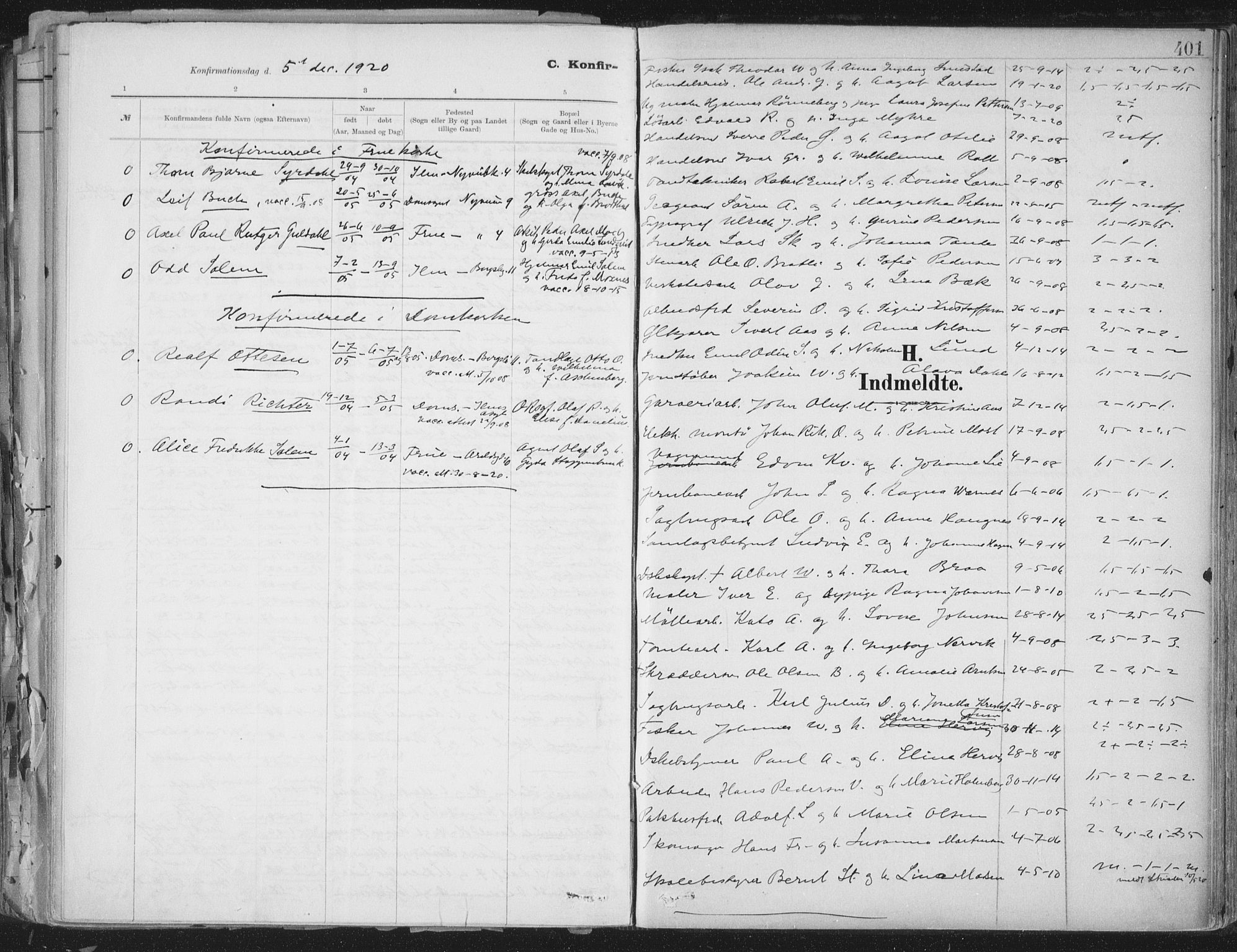 Ministerialprotokoller, klokkerbøker og fødselsregistre - Sør-Trøndelag, AV/SAT-A-1456/603/L0167: Parish register (official) no. 603A06, 1896-1932, p. 401