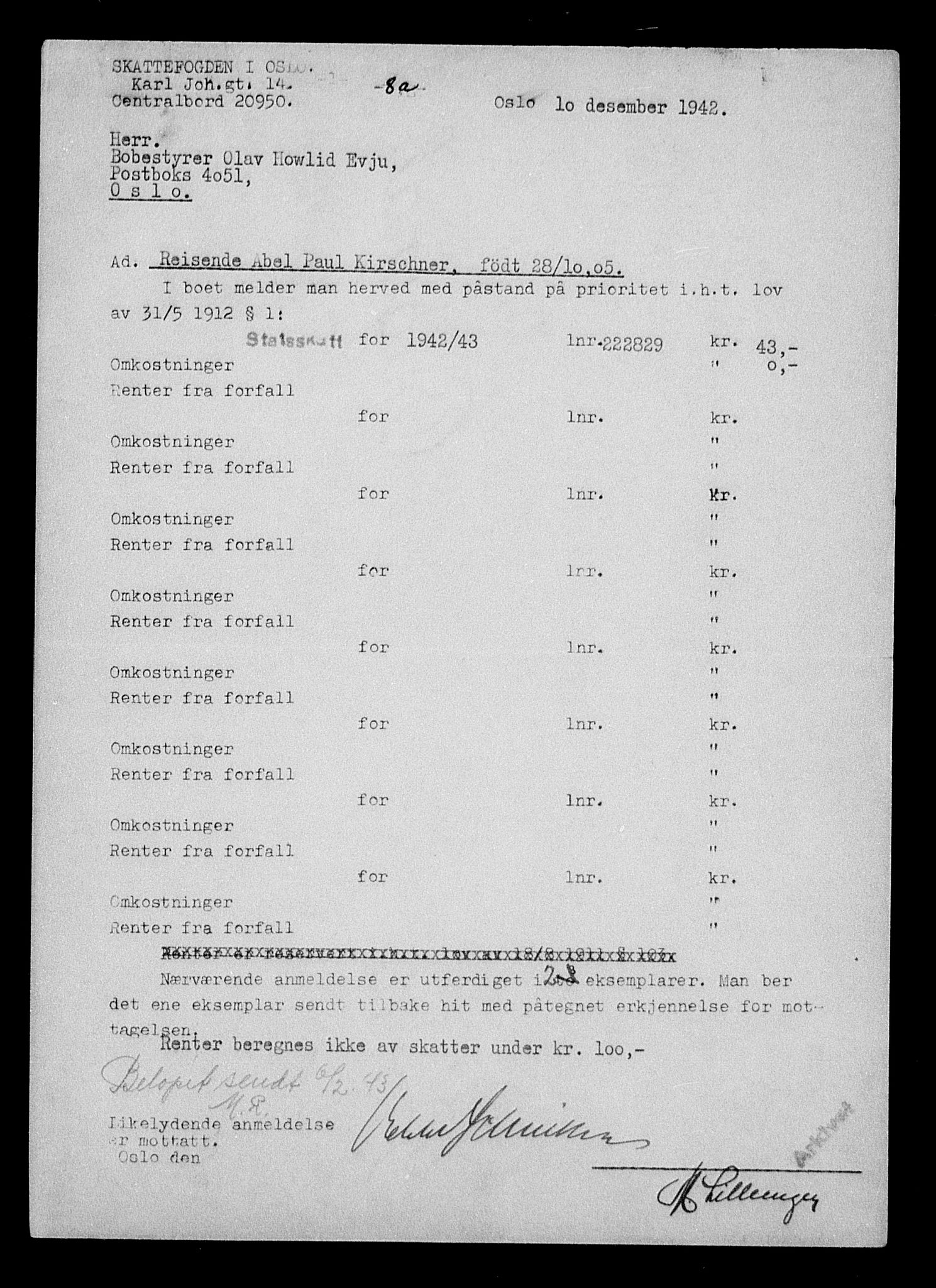 Justisdepartementet, Tilbakeføringskontoret for inndratte formuer, AV/RA-S-1564/H/Hc/Hcc/L0951: --, 1945-1947, p. 360
