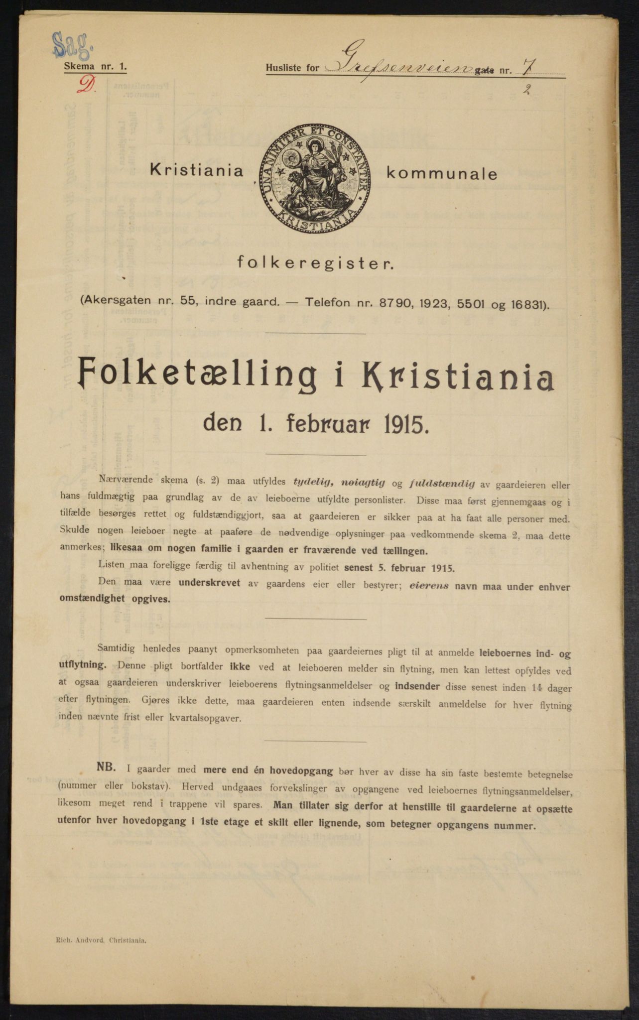 OBA, Municipal Census 1915 for Kristiania, 1915, p. 29158