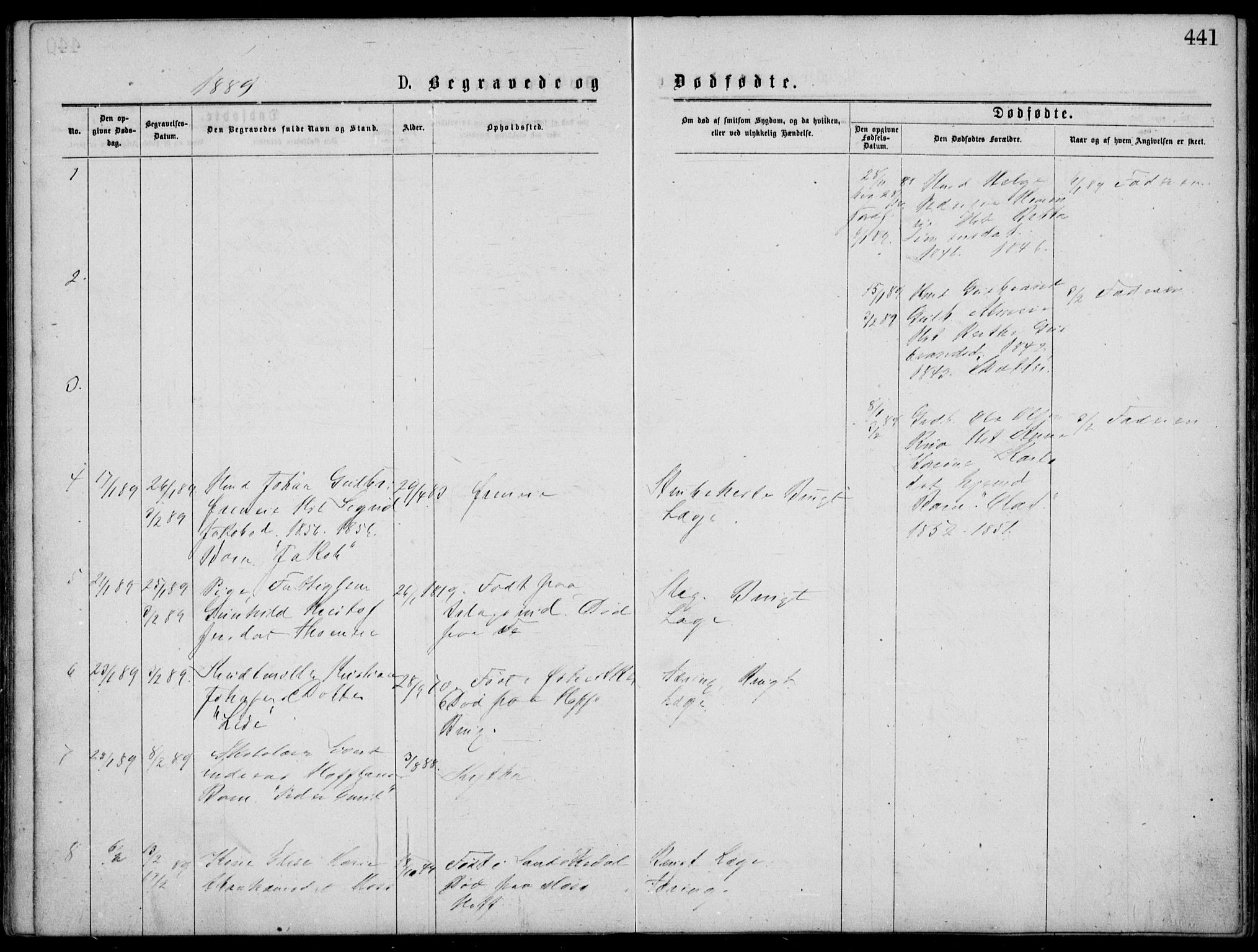 Norderhov kirkebøker, SAKO/A-237/G/Gb/L0001: Parish register (copy) no. II 1, 1876-1899, p. 441
