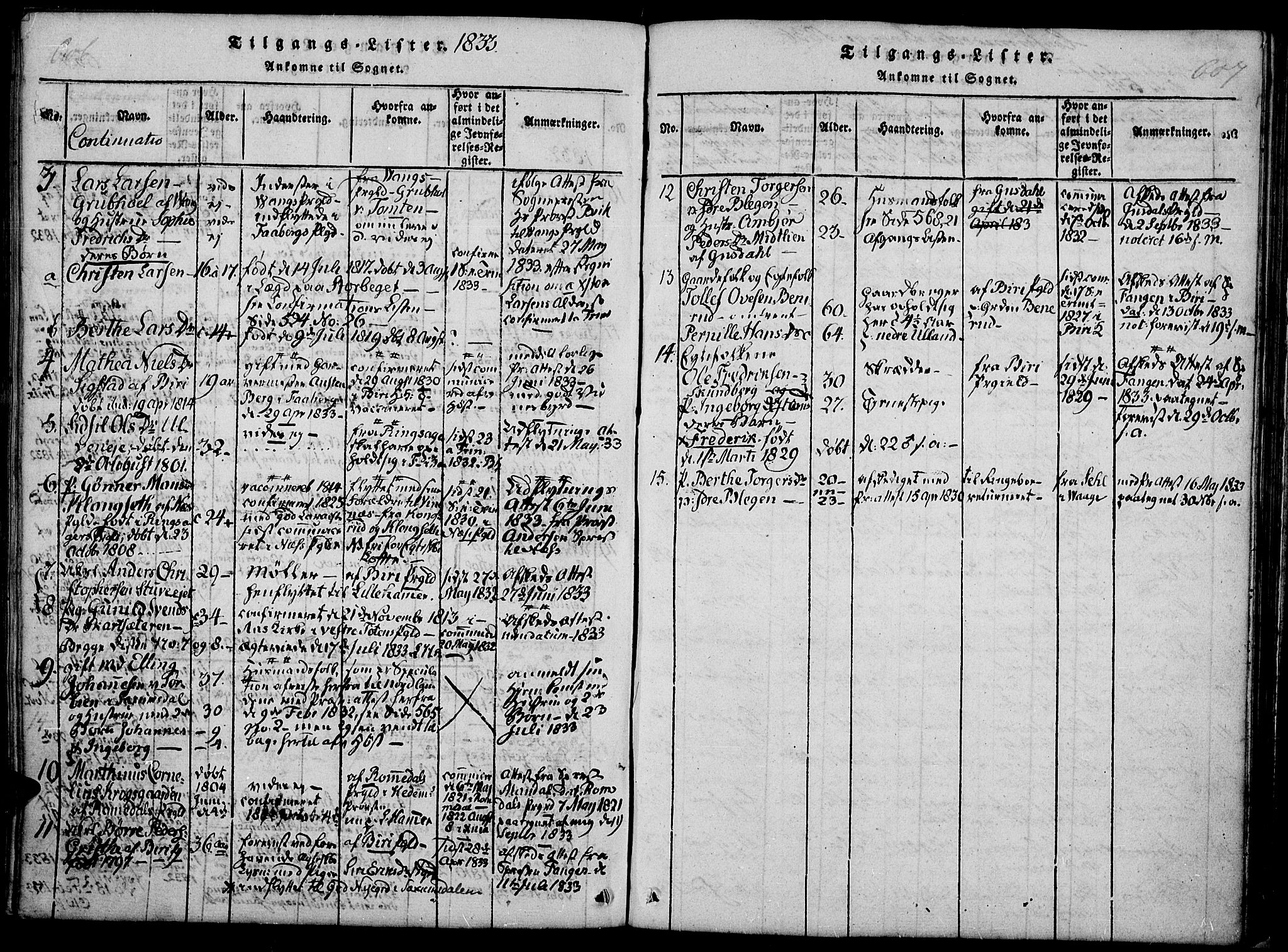 Fåberg prestekontor, AV/SAH-PREST-086/H/Ha/Haa/L0003: Parish register (official) no. 3, 1818-1833, p. 606-607