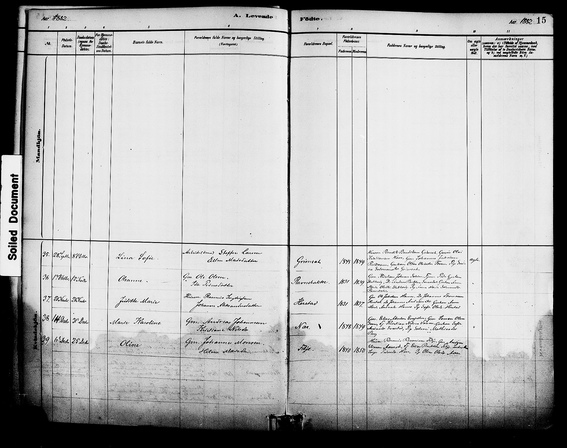 Førde sokneprestembete, AV/SAB-A-79901/H/Haa/Haad/L0001: Parish register (official) no. D 1, 1881-1898, p. 15