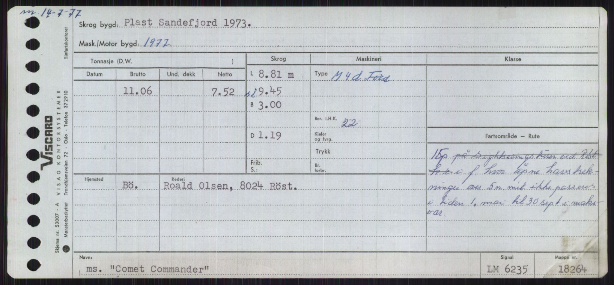 Sjøfartsdirektoratet med forløpere, Skipsmålingen, RA/S-1627/H/Ha/L0001/0002: Fartøy, A-Eig / Fartøy Bjør-Eig, p. 687