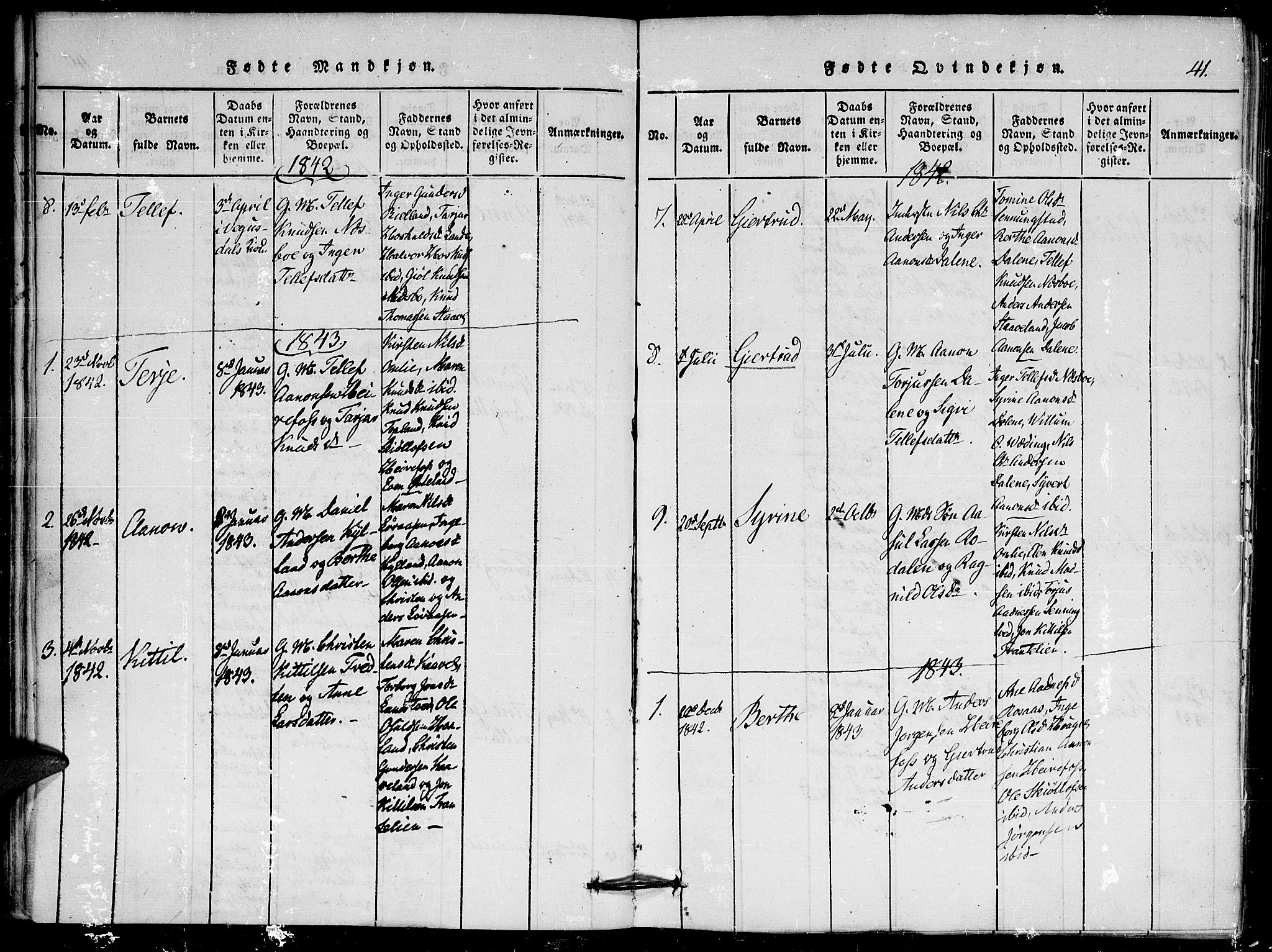 Herefoss sokneprestkontor, AV/SAK-1111-0019/F/Fa/Faa/L0001: Parish register (official) no. A 1, 1816-1860, p. 41