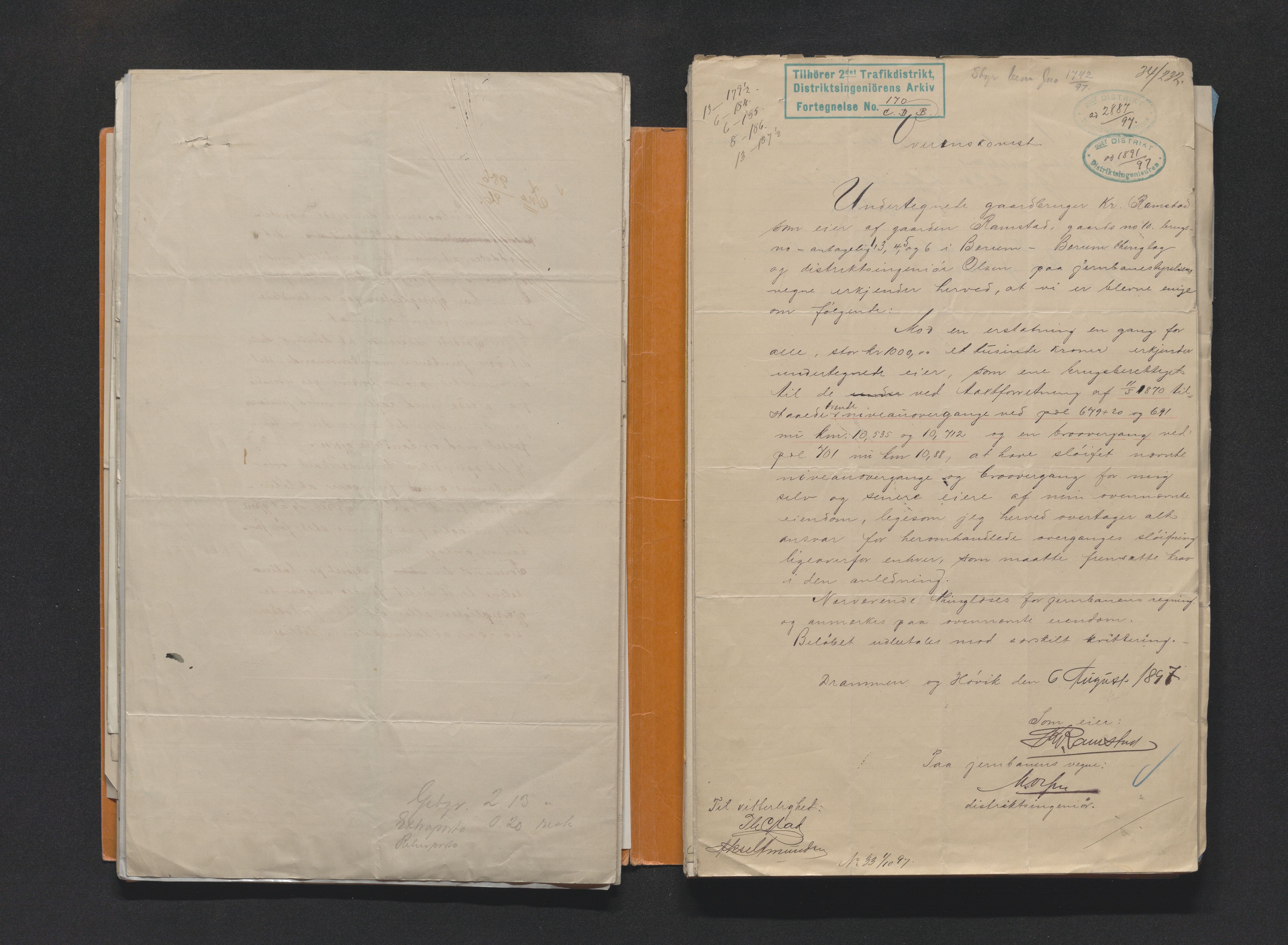 Norges Statsbaner Drammen distrikt (NSB), AV/SAKO-A-30/F/Fe/Fee/L0001: Planoverganger og underganger Drammenbanen, Randsfjordbanen, Numedalsbanen og Sørlandsbanen, 1871-1989, p. 31