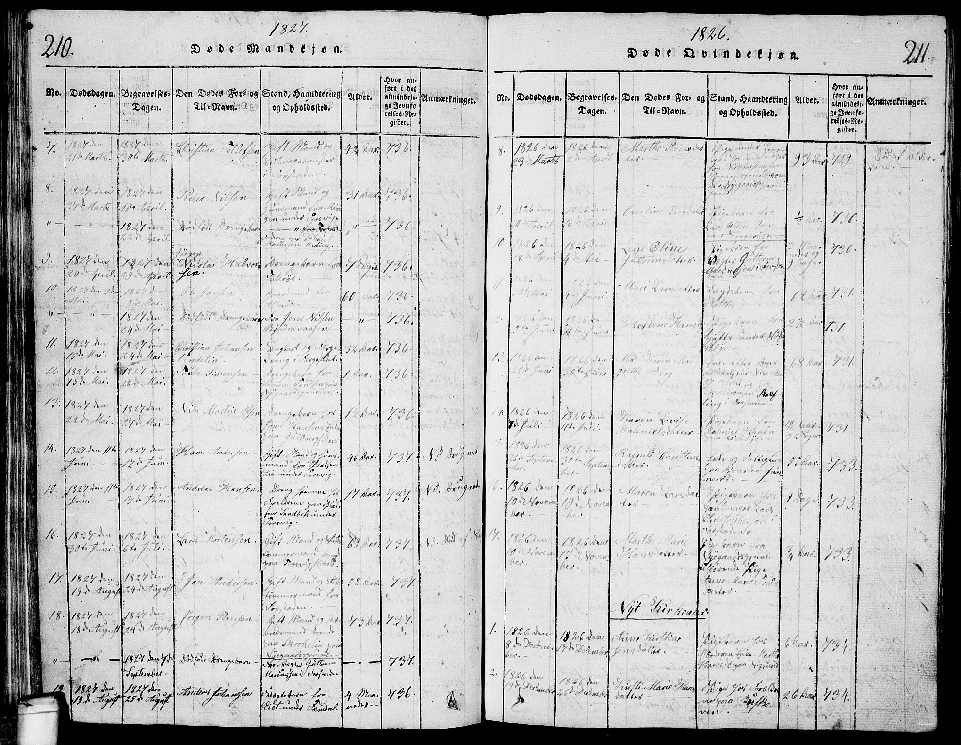 Glemmen prestekontor Kirkebøker, AV/SAO-A-10908/G/Ga/L0001: Parish register (copy) no. 1, 1816-1838, p. 210-211