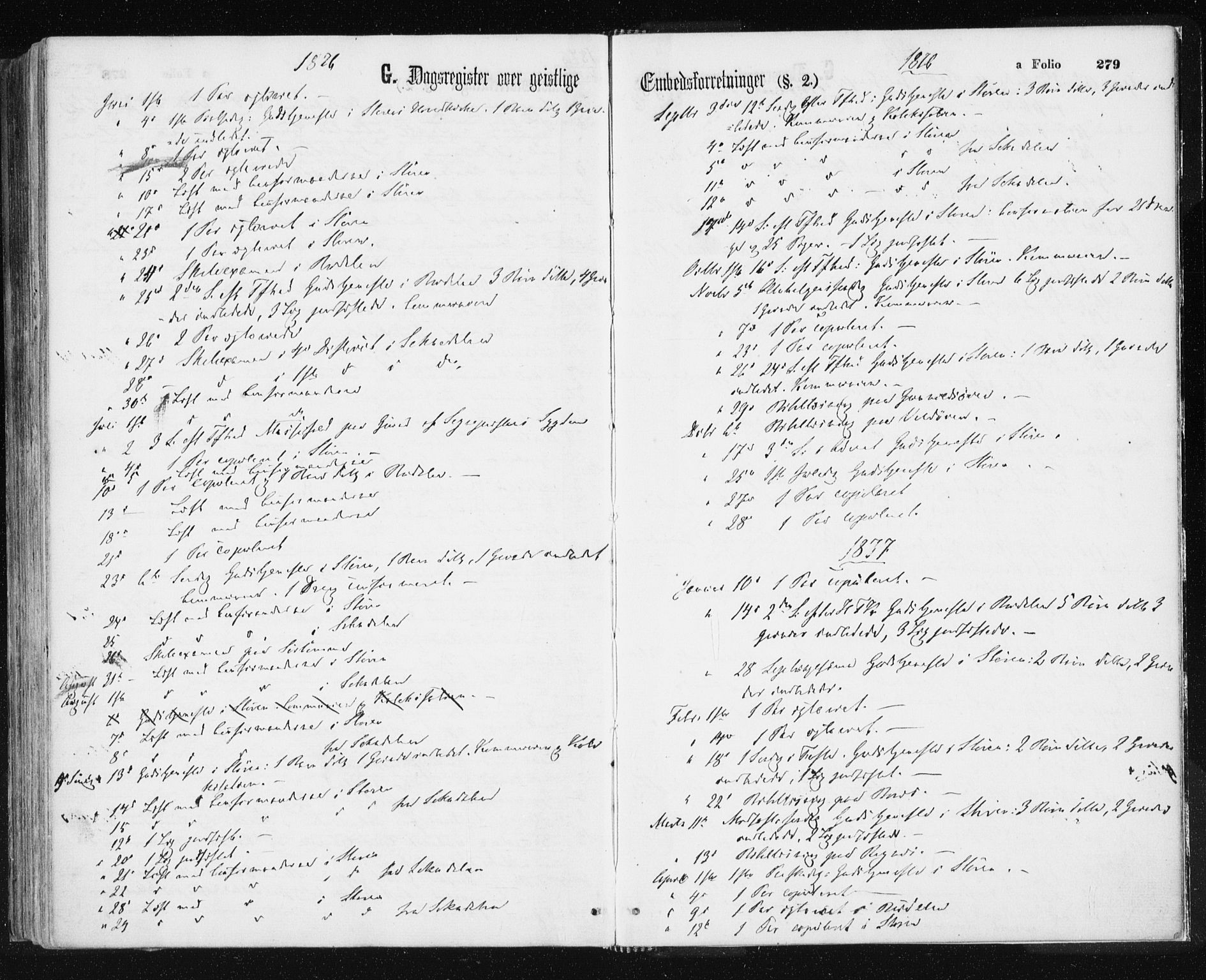 Ministerialprotokoller, klokkerbøker og fødselsregistre - Sør-Trøndelag, SAT/A-1456/687/L1001: Parish register (official) no. 687A07, 1863-1878, p. 279