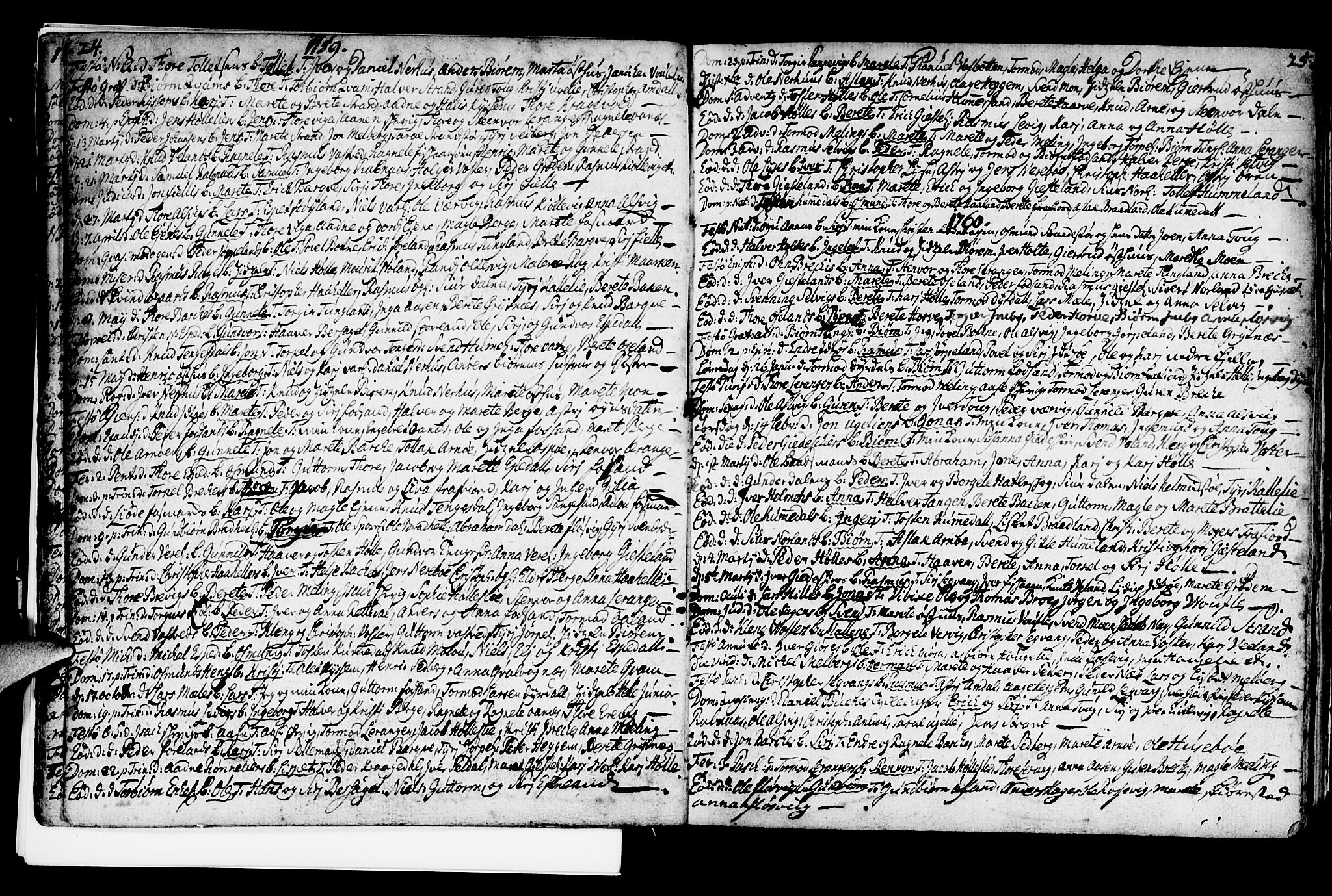 Strand sokneprestkontor, SAST/A-101828/H/Ha/Haa/L0002: Parish register (official) no. A 2, 1744-1768, p. 24-25