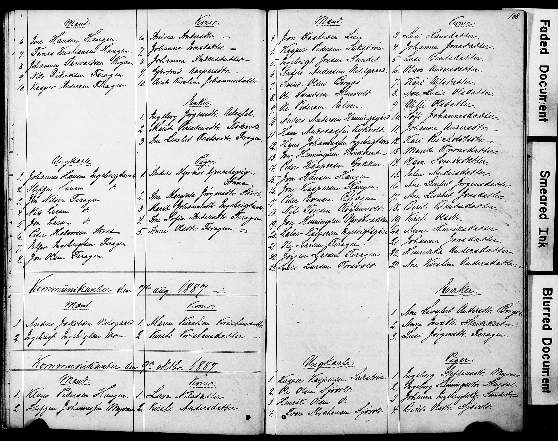 Ministerialprotokoller, klokkerbøker og fødselsregistre - Sør-Trøndelag, AV/SAT-A-1456/683/L0949: Parish register (copy) no. 683C01, 1880-1896, p. 108