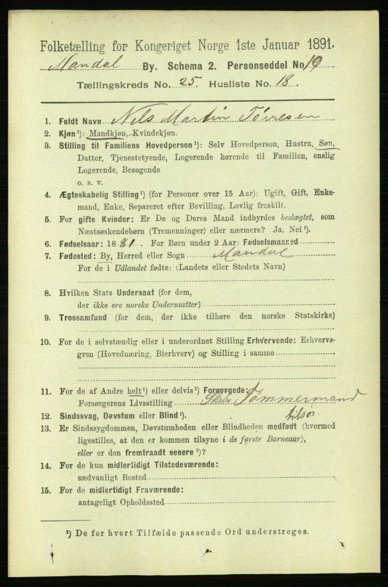 RA, 1891 census for 1002 Mandal, 1891, p. 4738