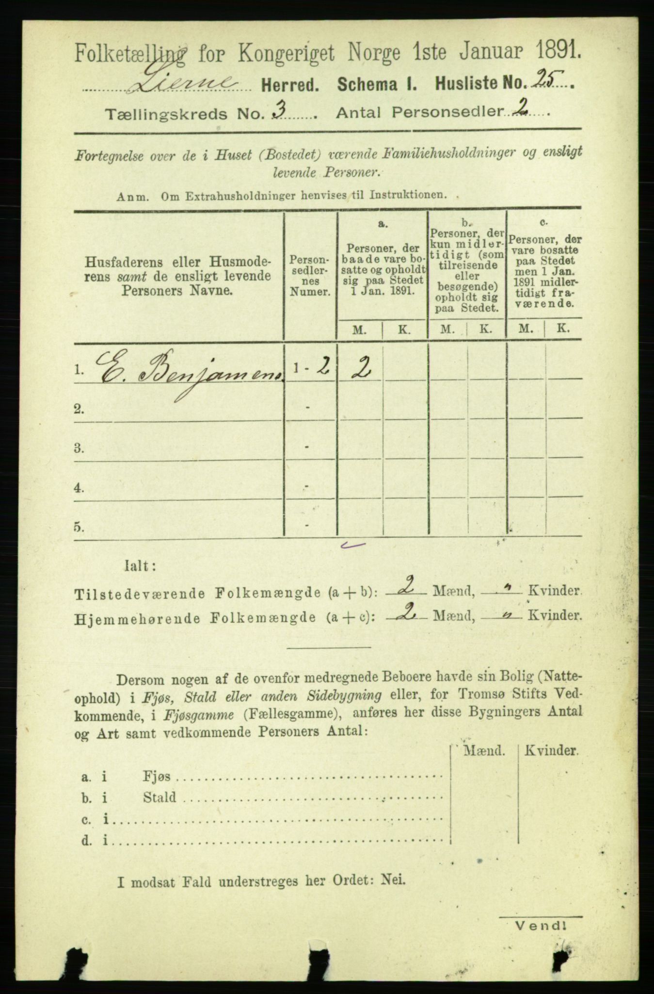 RA, 1891 census for 1737 Lierne, 1891, p. 788