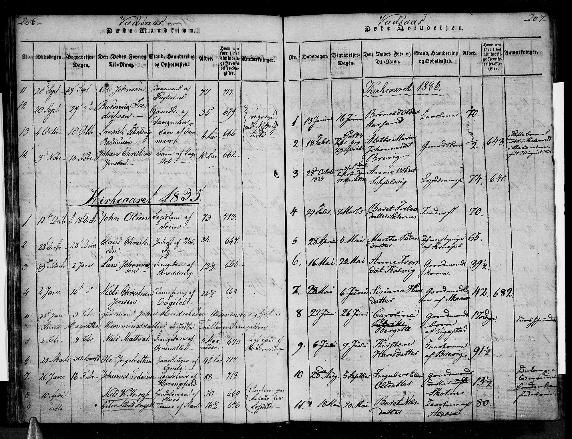 Ministerialprotokoller, klokkerbøker og fødselsregistre - Nordland, AV/SAT-A-1459/810/L0142: Parish register (official) no. 810A06 /1, 1819-1841, p. 206-207