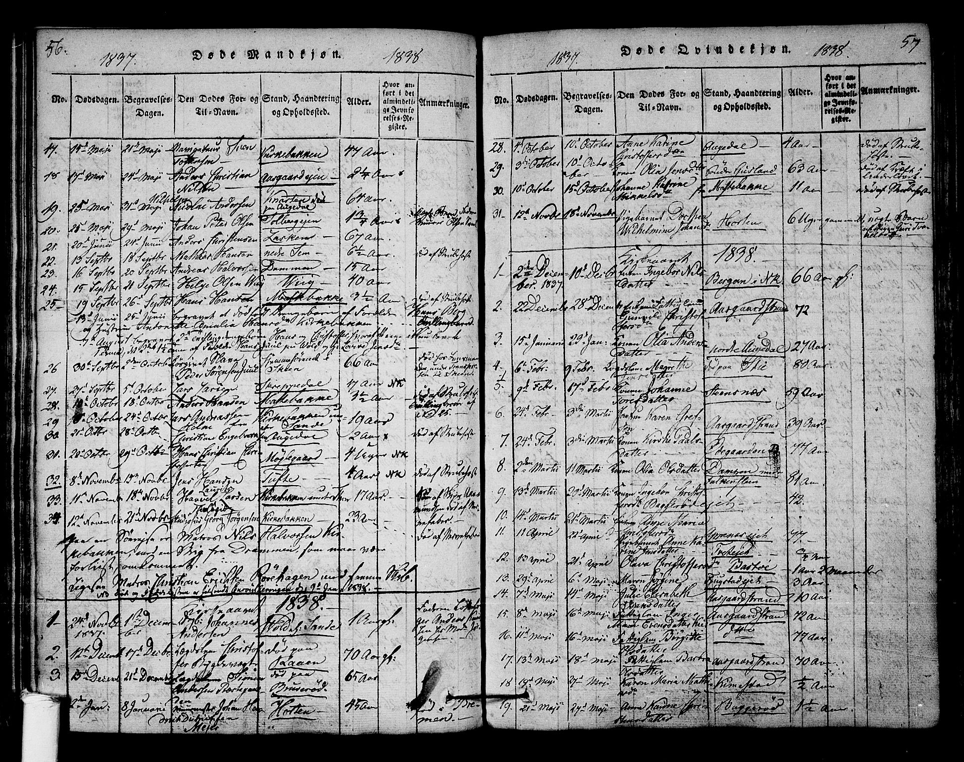 Borre kirkebøker, SAKO/A-338/F/Fa/L0004: Parish register (official) no. I 4, 1815-1845, p. 56-57