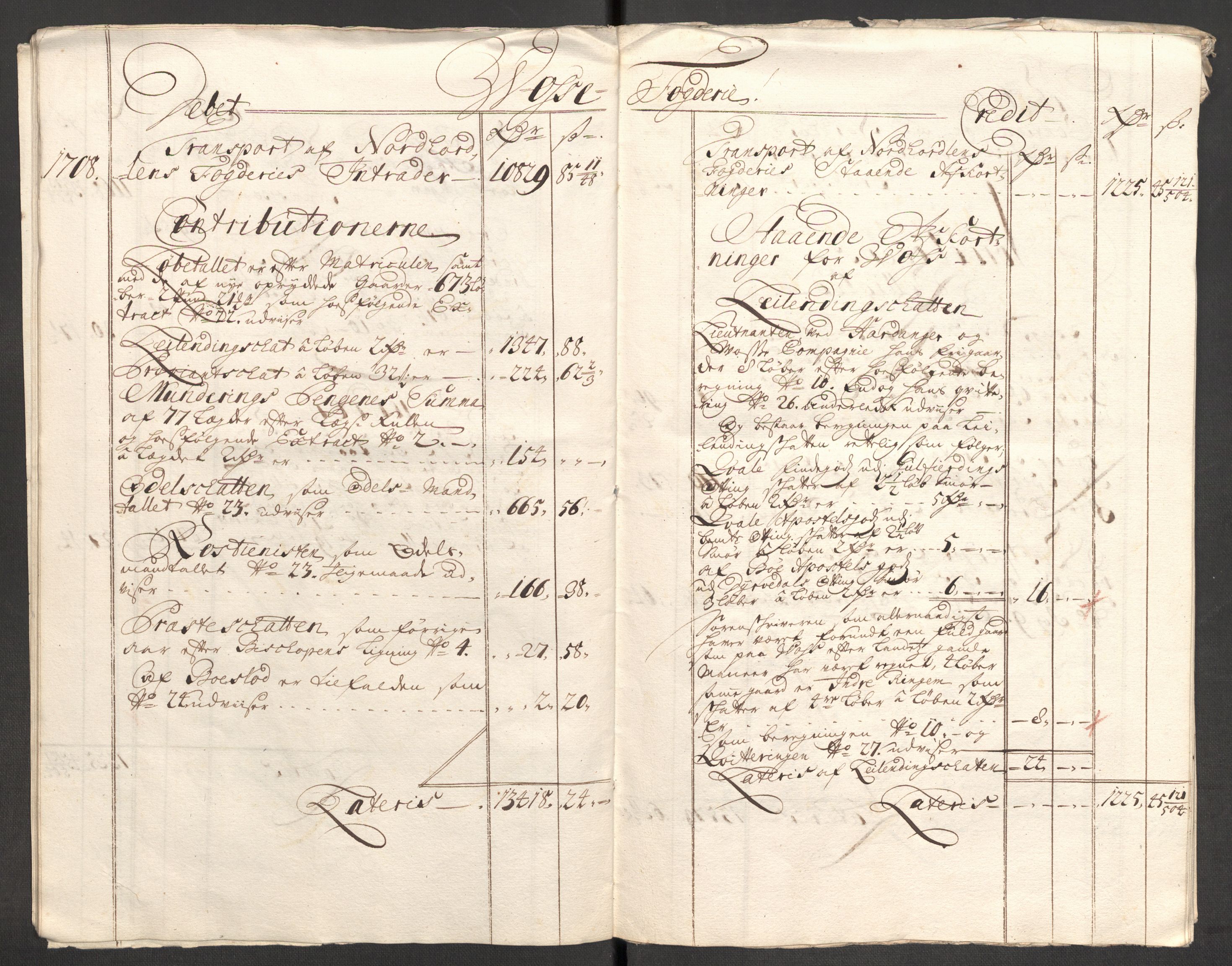 Rentekammeret inntil 1814, Reviderte regnskaper, Fogderegnskap, AV/RA-EA-4092/R51/L3189: Fogderegnskap Nordhordland og Voss, 1708, p. 16