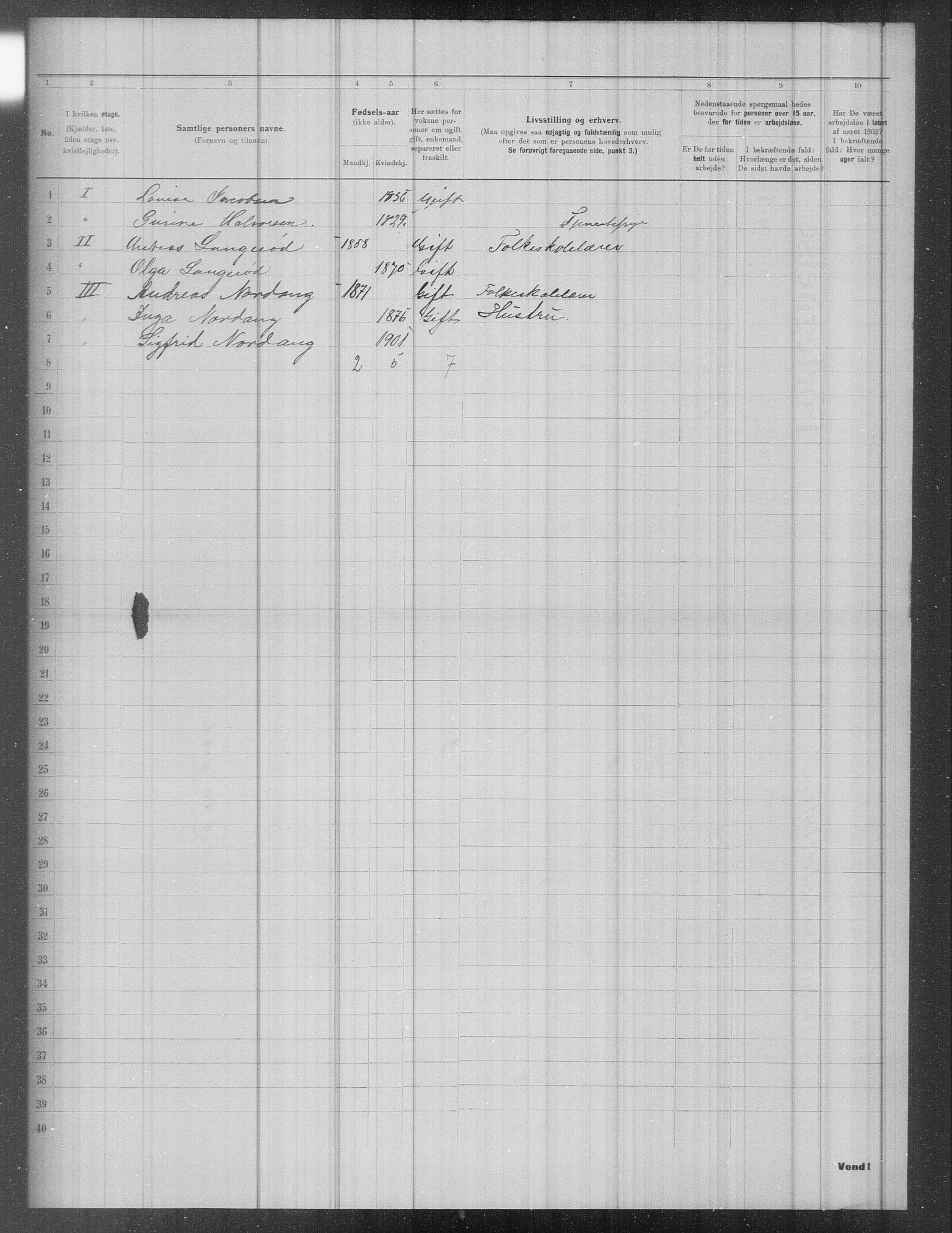 OBA, Municipal Census 1902 for Kristiania, 1902, p. 1507