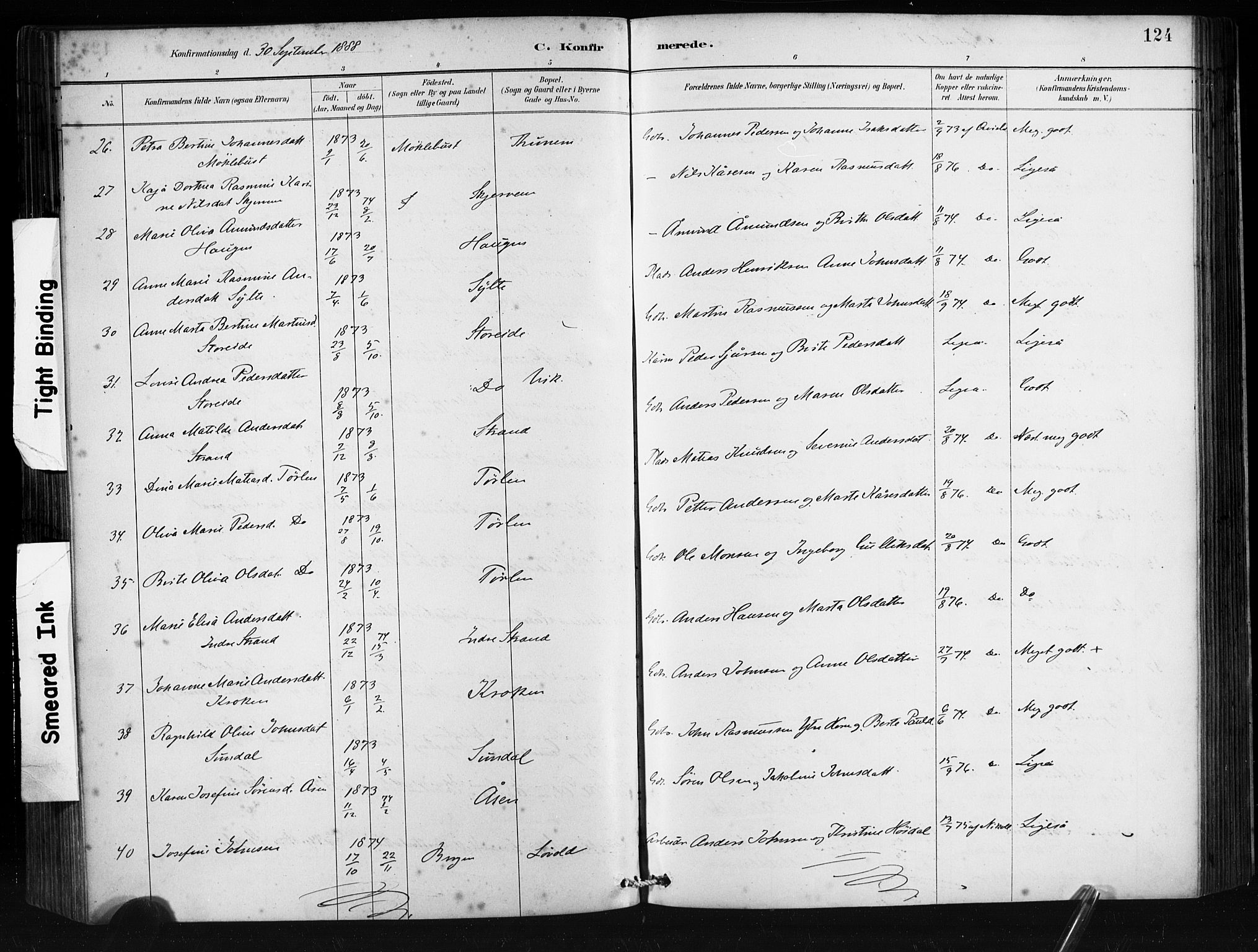 Ministerialprotokoller, klokkerbøker og fødselsregistre - Møre og Romsdal, AV/SAT-A-1454/501/L0008: Parish register (official) no. 501A08, 1885-1901, p. 124