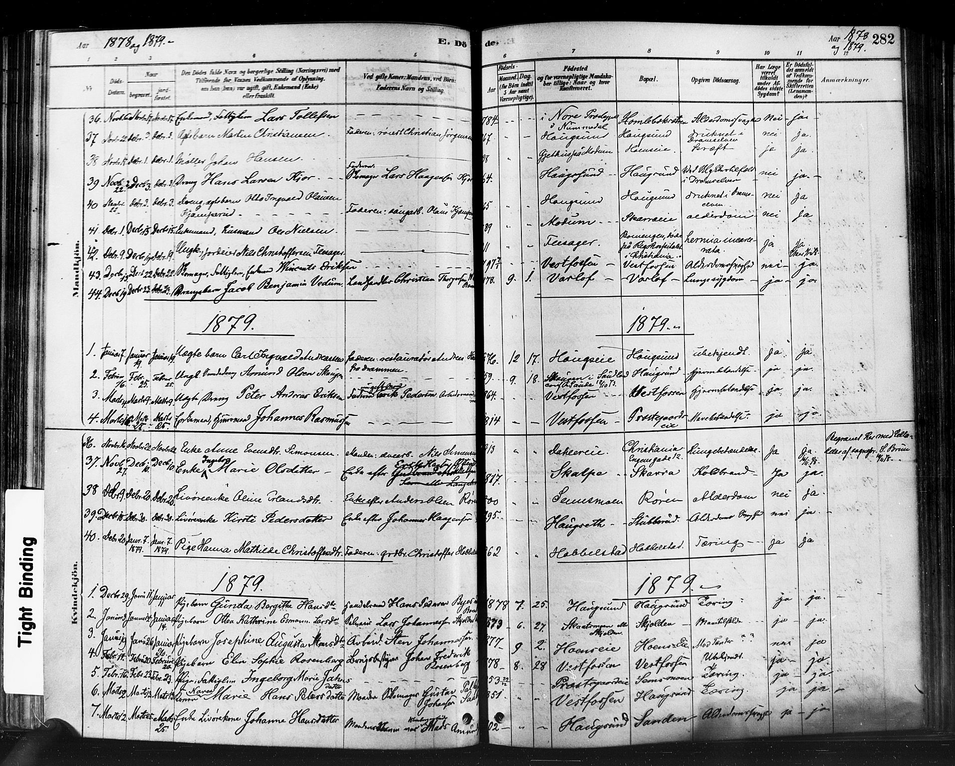 Eiker kirkebøker, AV/SAKO-A-4/F/Fb/L0001: Parish register (official) no. II 1, 1878-1888, p. 282