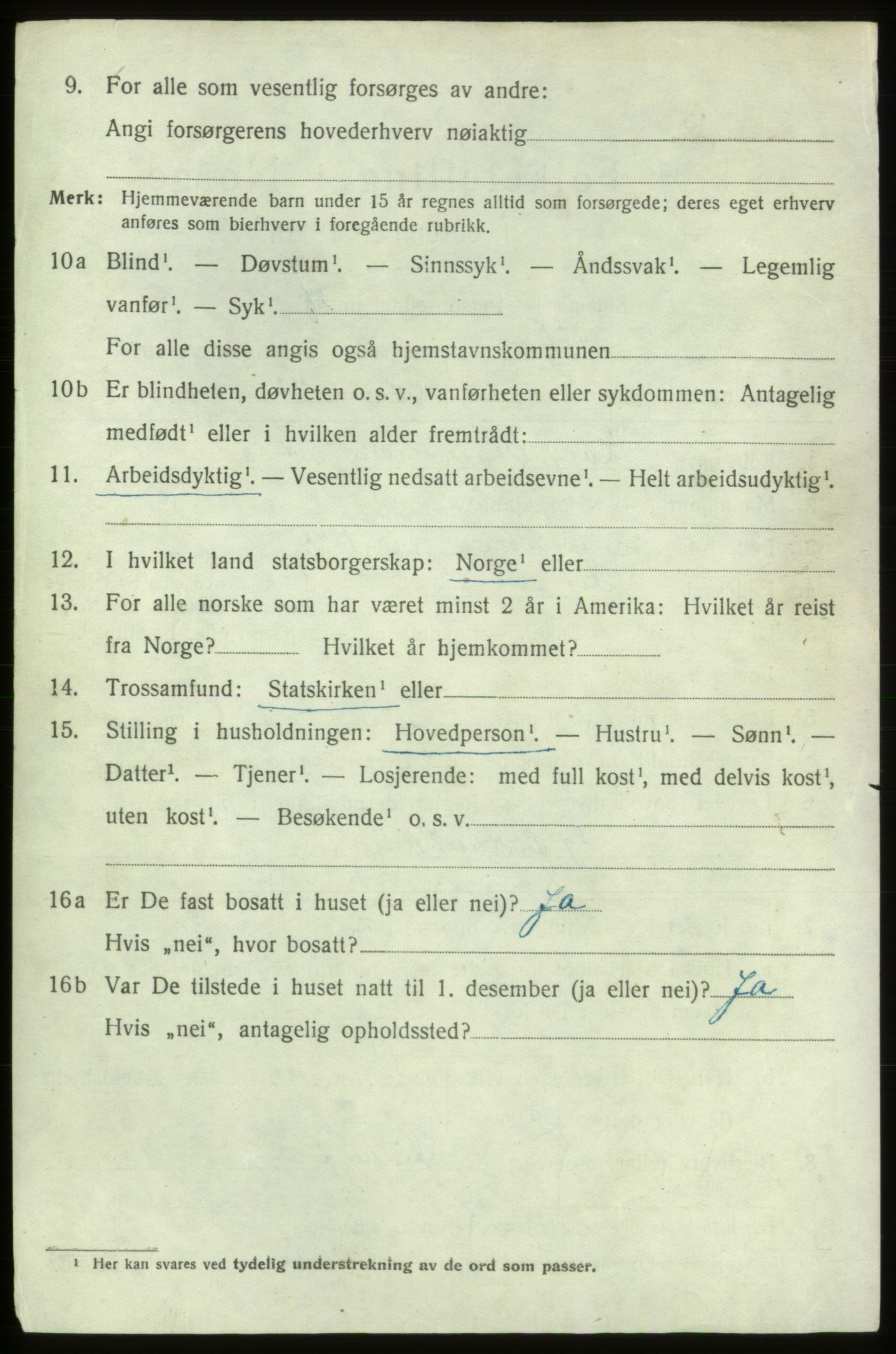 SAB, 1920 census for Fitjar, 1920, p. 3437