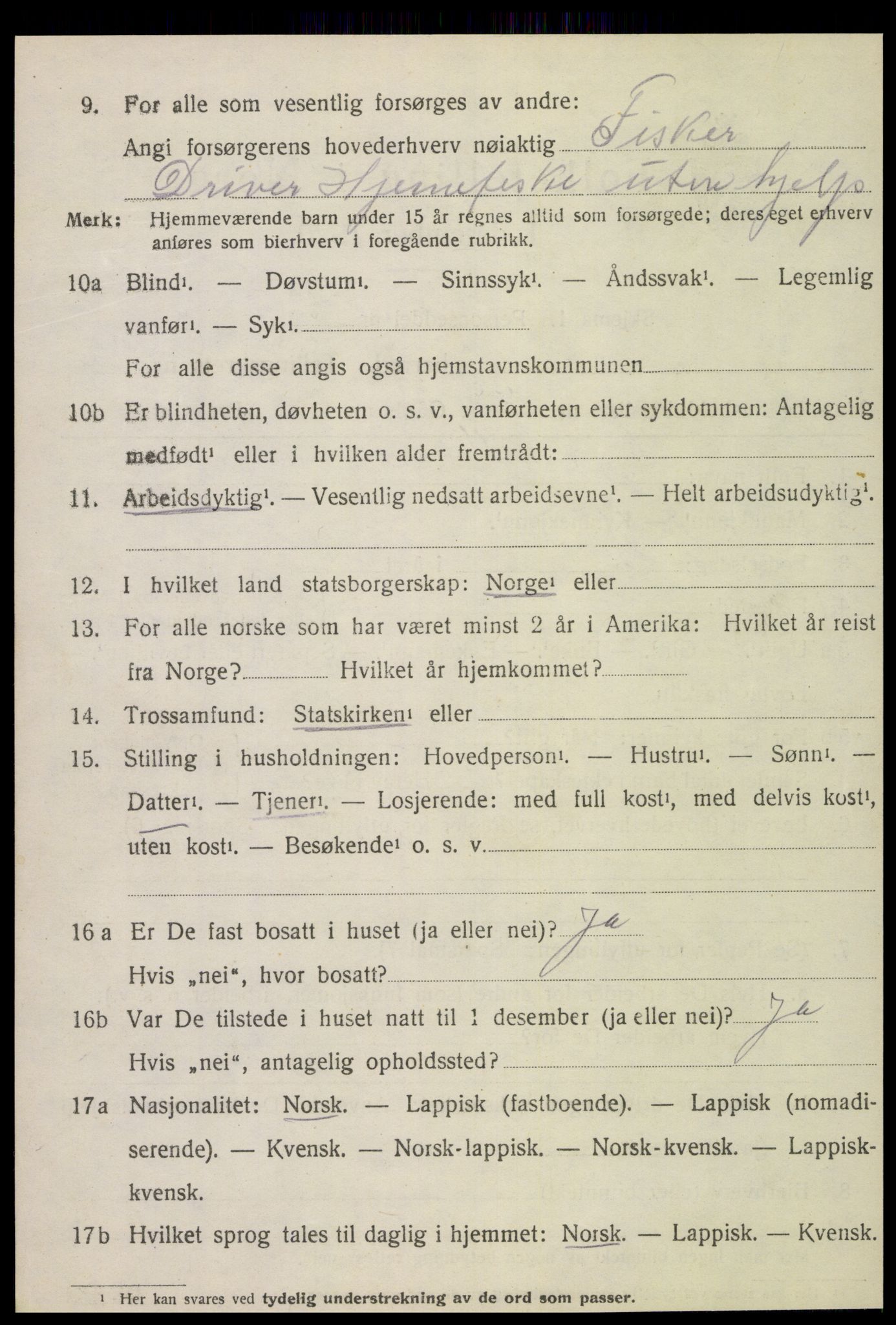 SAT, 1920 census for Vikna, 1920, p. 7336