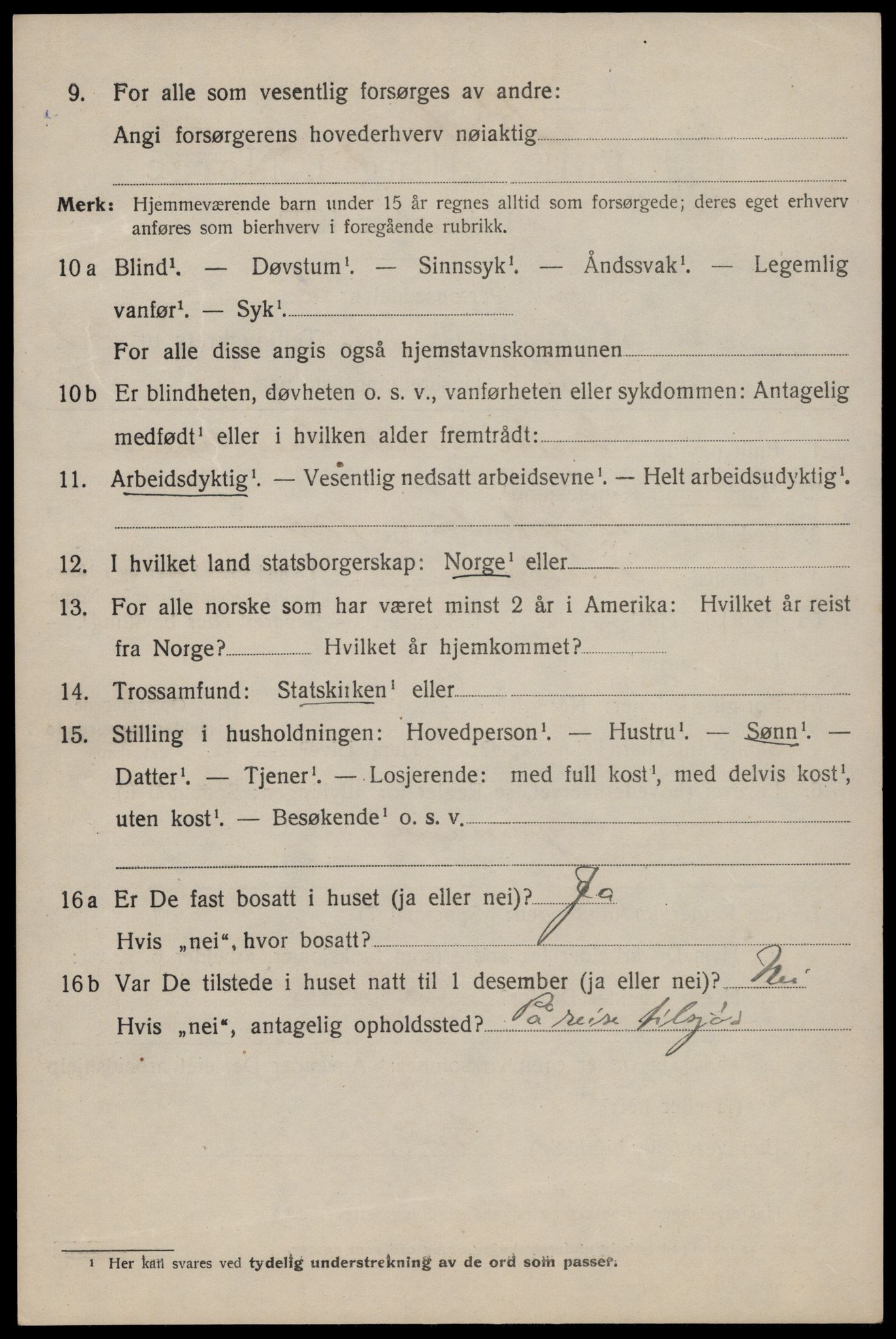 SAT, 1920 census for Trondheim, 1920, p. 116637