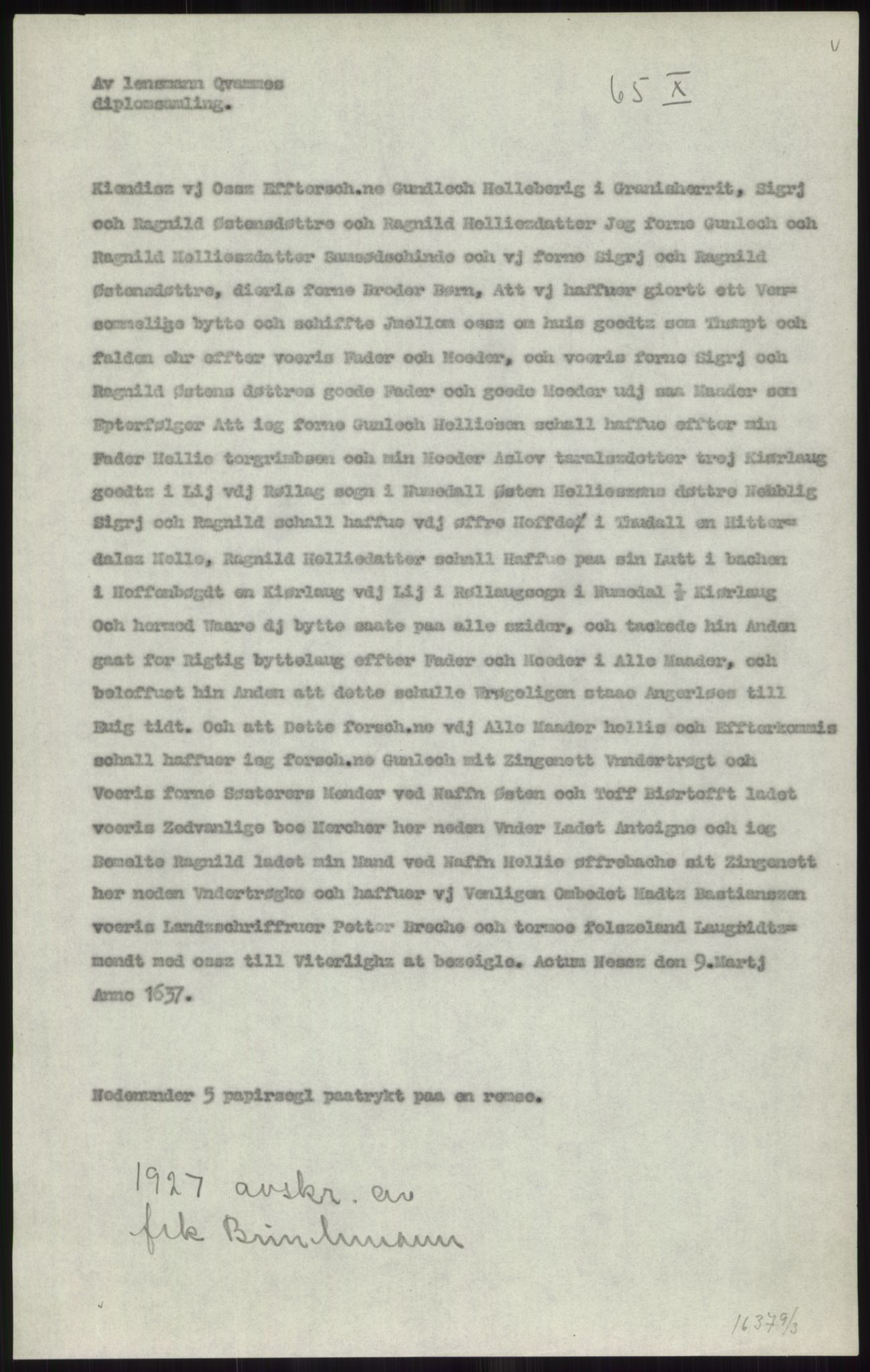 Samlinger til kildeutgivelse, Diplomavskriftsamlingen, AV/RA-EA-4053/H/Ha, p. 3241