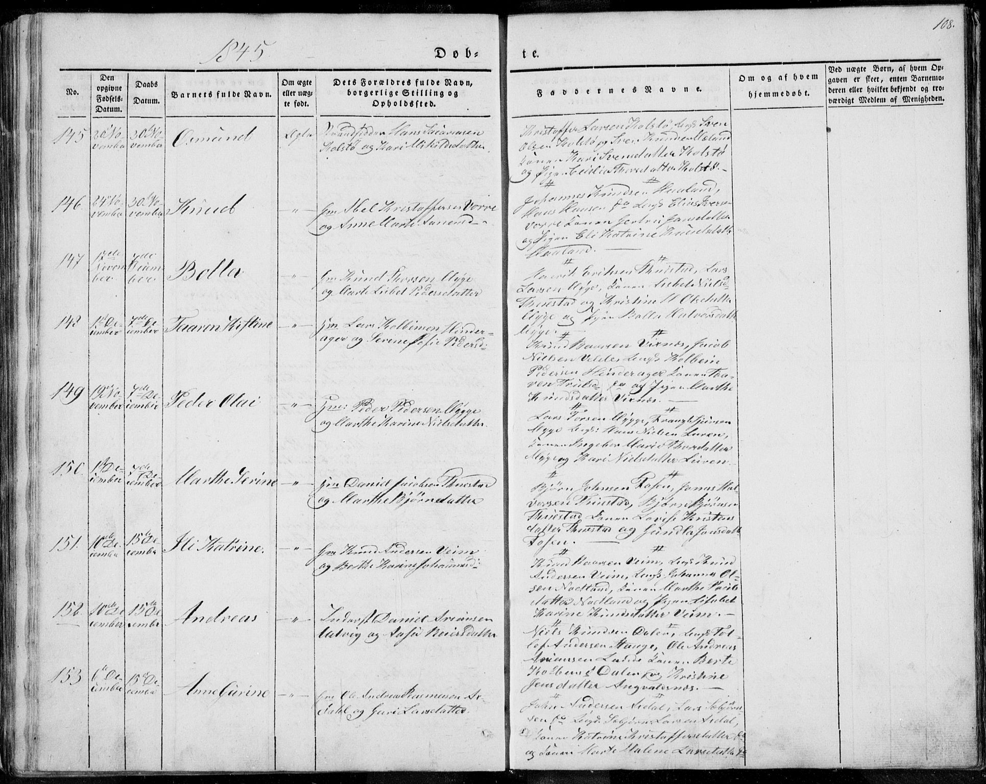 Avaldsnes sokneprestkontor, AV/SAST-A -101851/H/Ha/Haa/L0006: Parish register (official) no. A 6, 1839-1847, p. 108