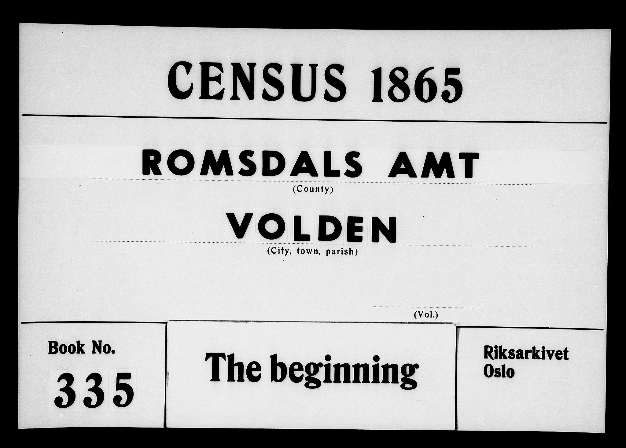 RA, 1865 census for Volda, 1865, p. 1
