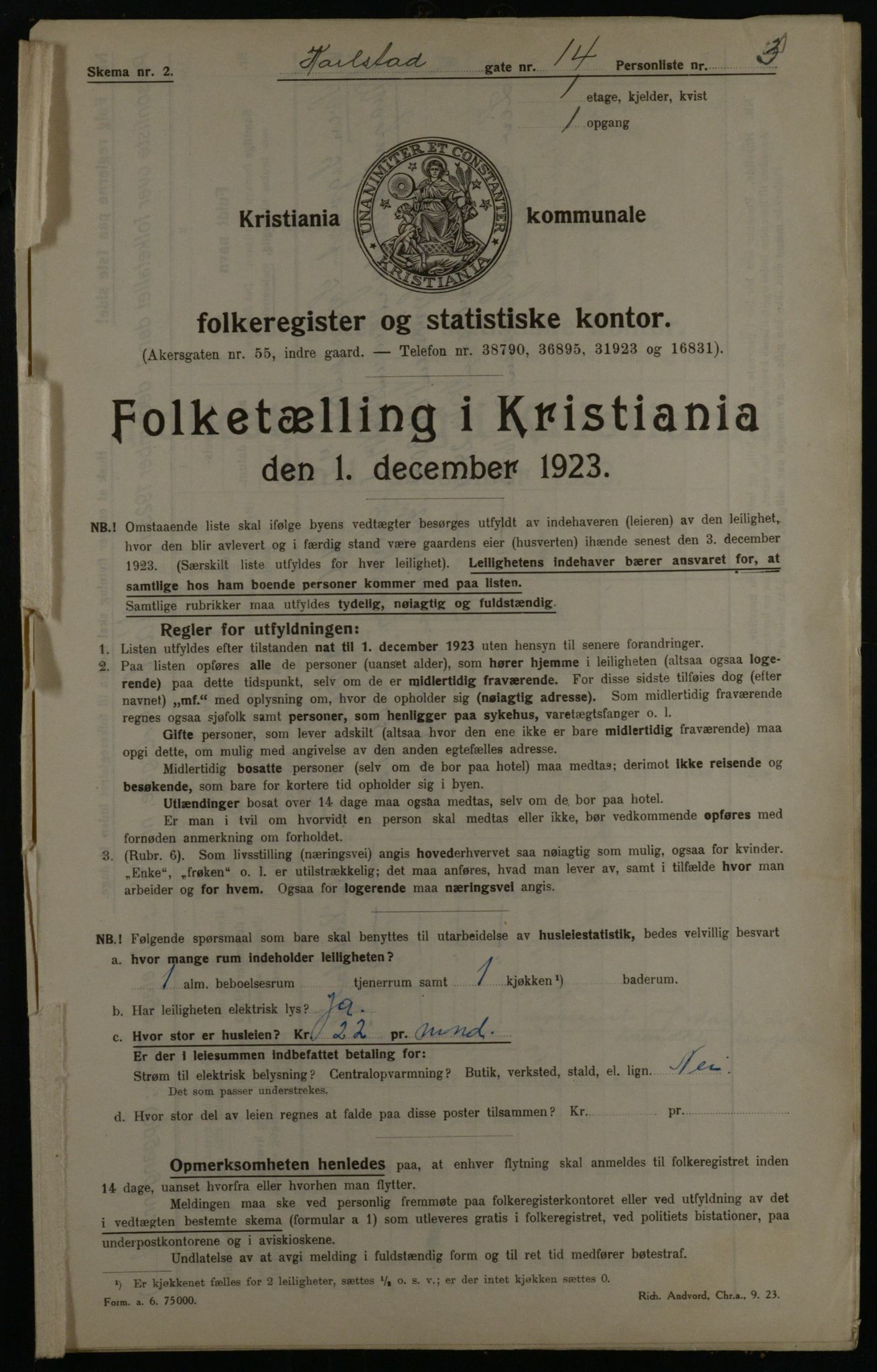 OBA, Municipal Census 1923 for Kristiania, 1923, p. 54938