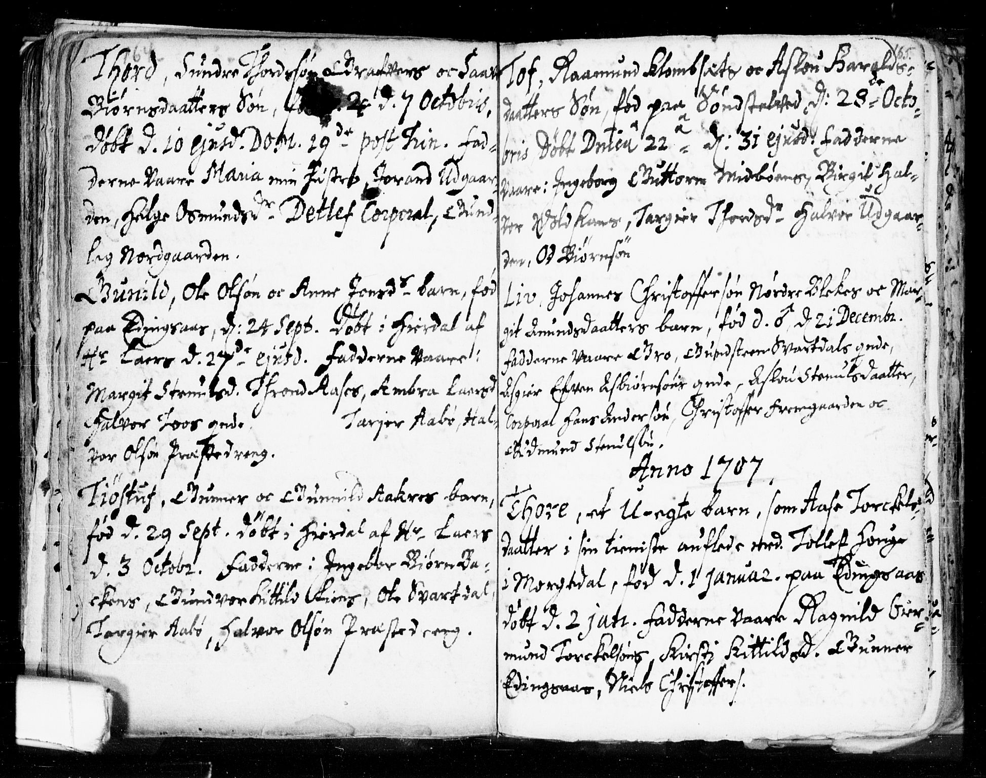Seljord kirkebøker, SAKO/A-20/F/Fa/L0002: Parish register (official) no. I 2, 1689-1713, p. 164-165