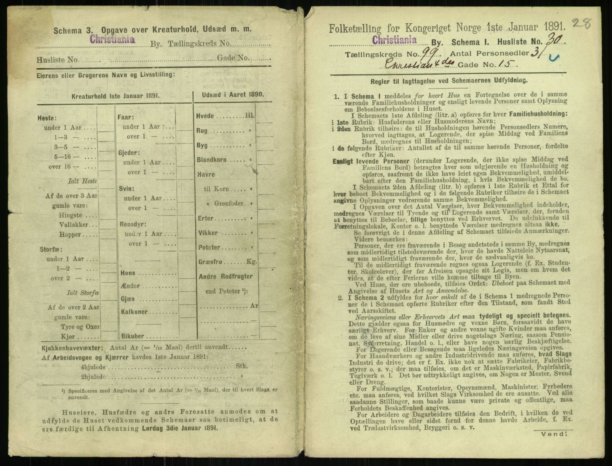 RA, 1891 census for 0301 Kristiania, 1891, p. 48575