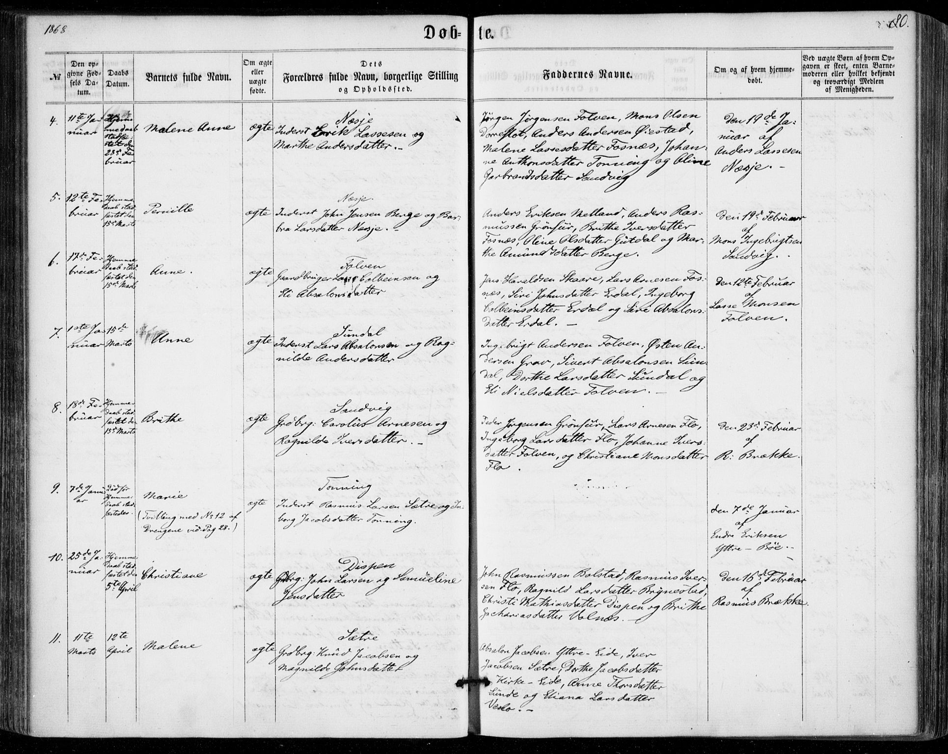 Stryn Sokneprestembete, AV/SAB-A-82501: Parish register (official) no. A 3, 1862-1877, p. 80