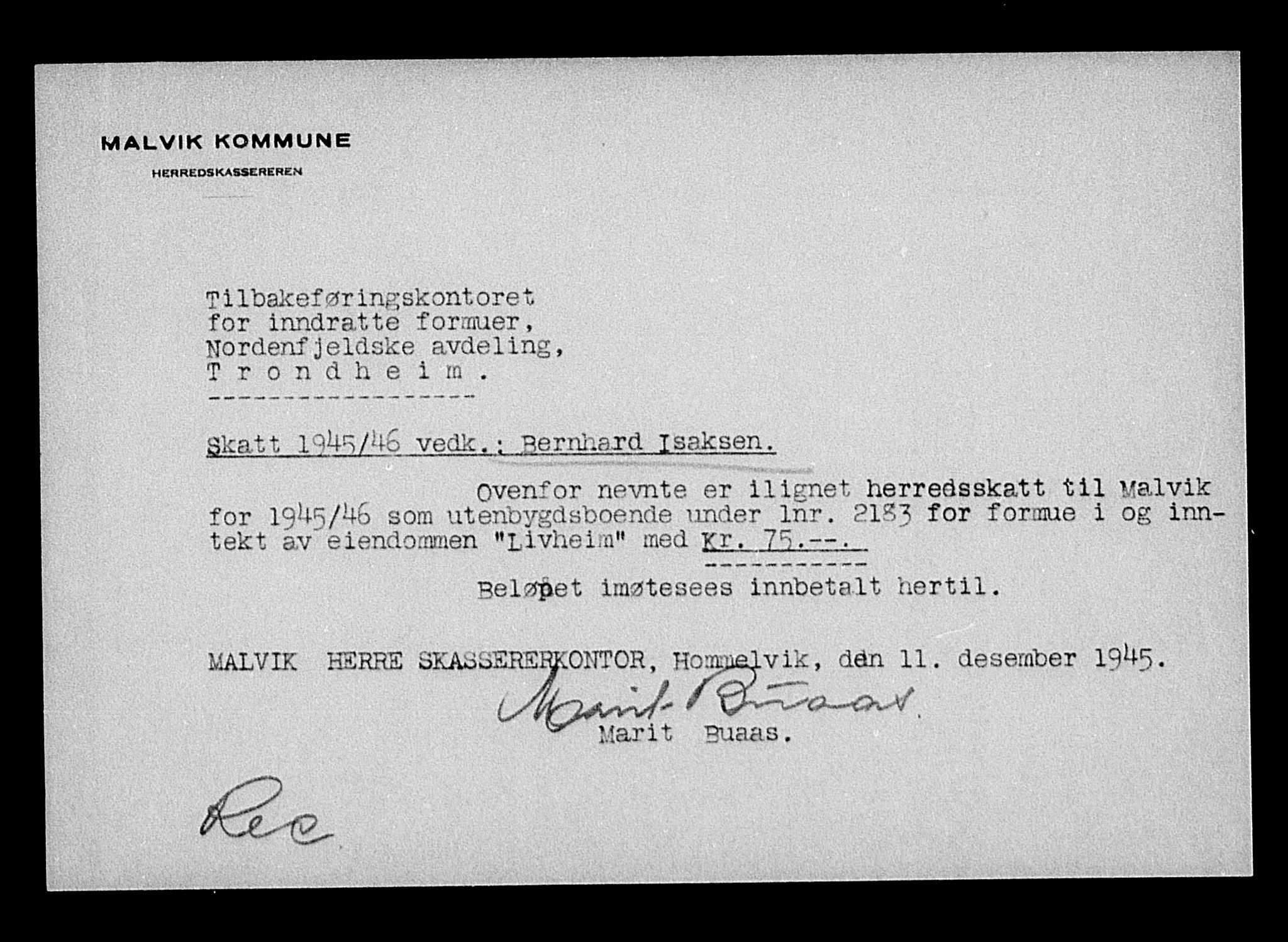 Justisdepartementet, Tilbakeføringskontoret for inndratte formuer, AV/RA-S-1564/H/Hc/Hca/L0896: --, 1945-1947, p. 364