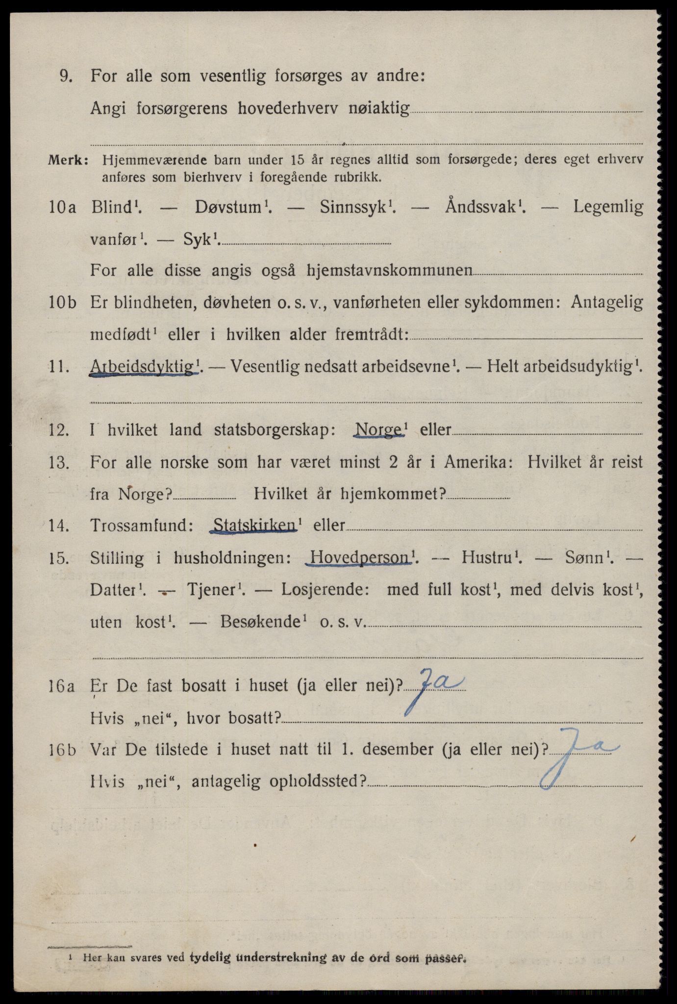 SAST, 1920 census for Jelsa, 1920, p. 1653