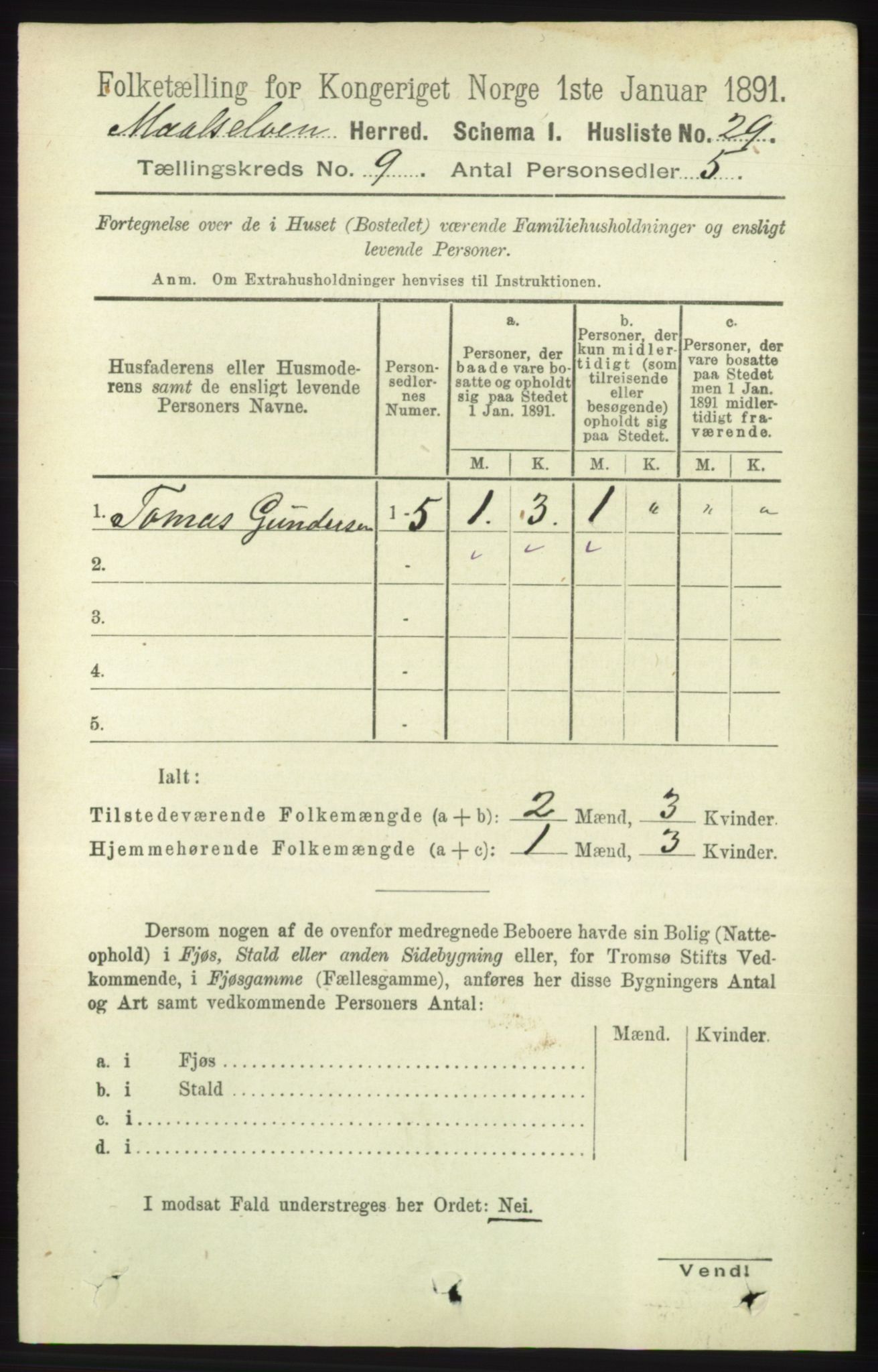 RA, 1891 census for 1924 Målselv, 1891, p. 2739