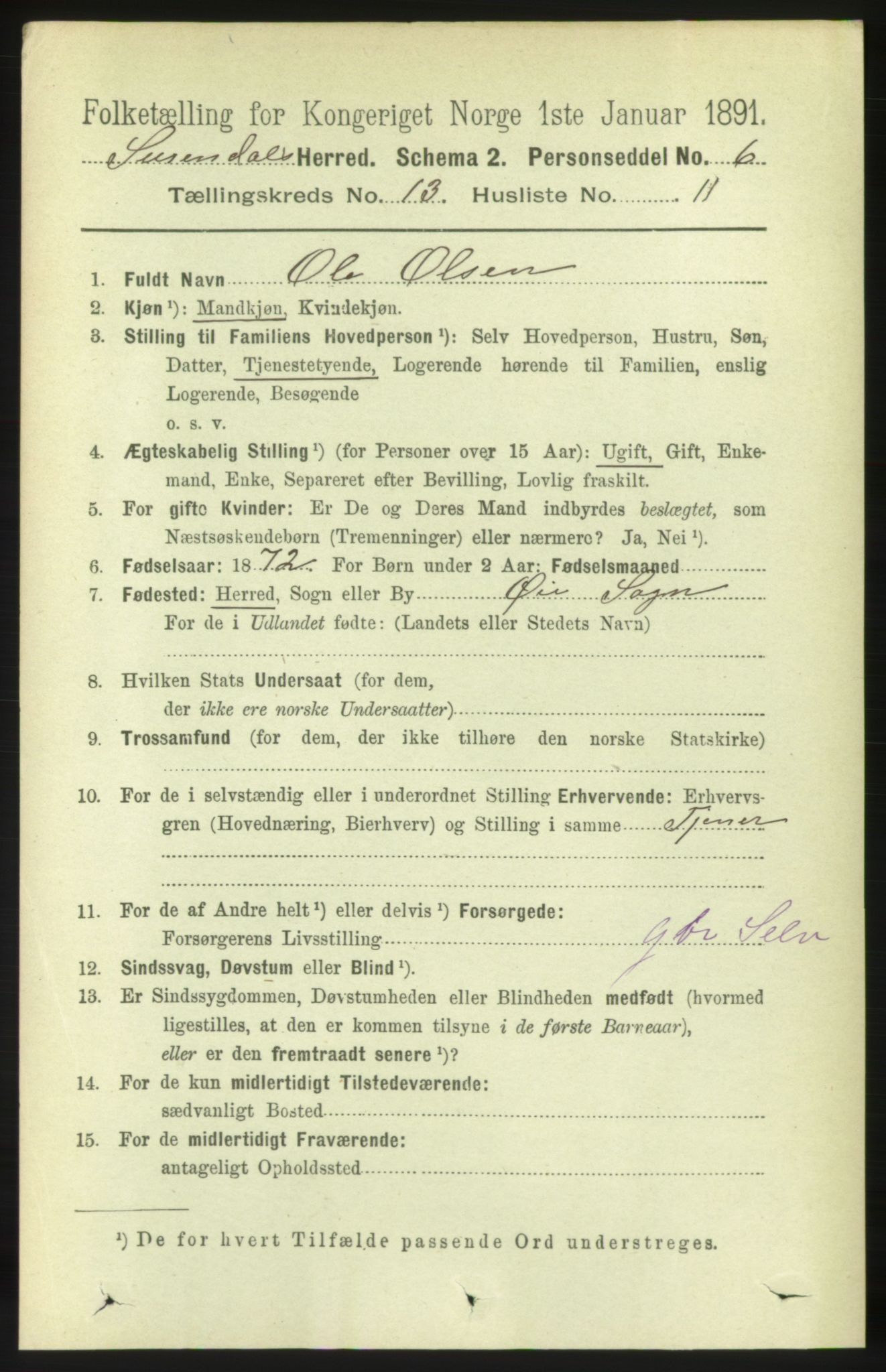 RA, 1891 census for 1566 Surnadal, 1891, p. 3235