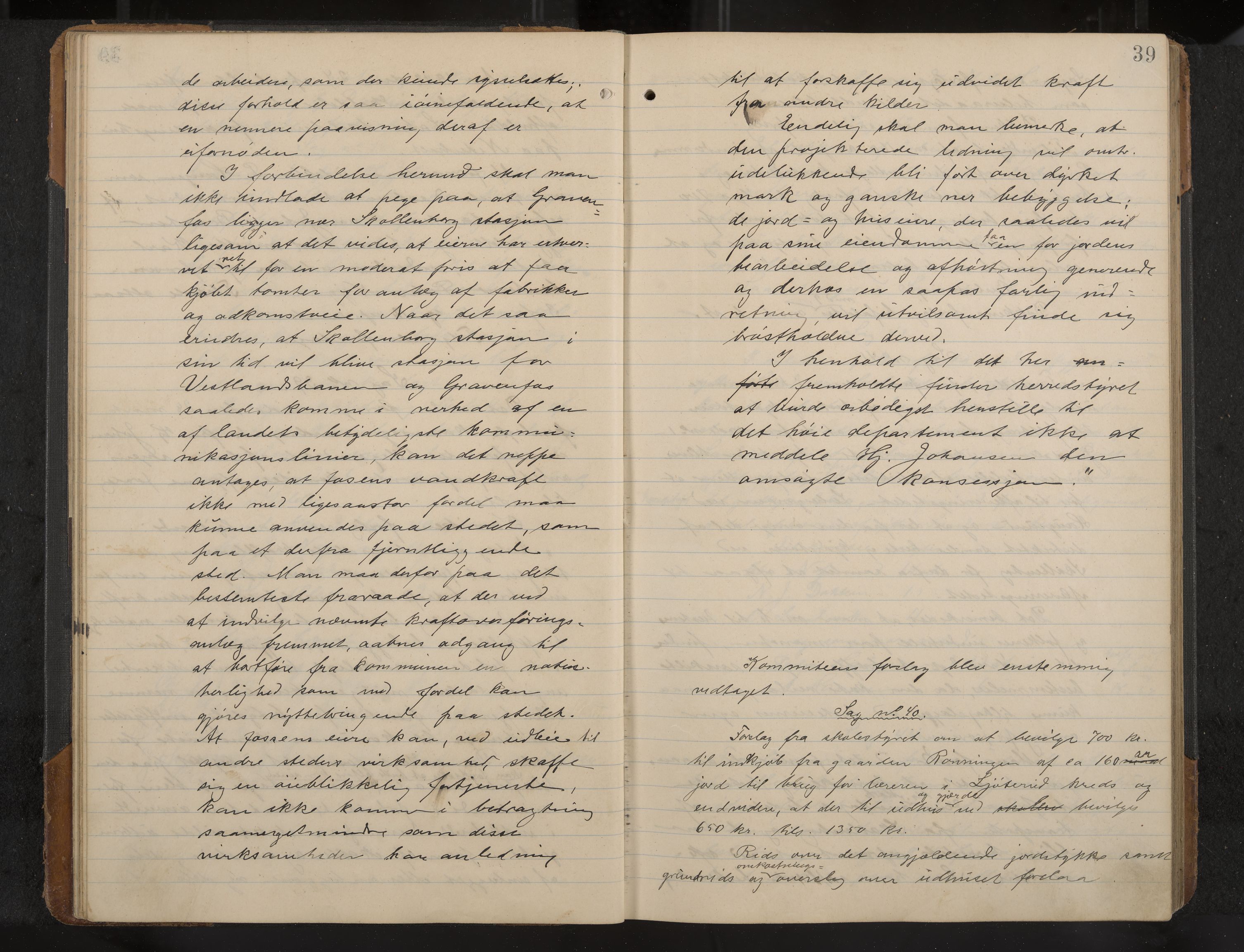 Øvre Sandsvær formannskap og sentraladministrasjon, IKAK/0630021/A/L0001: Møtebok med register, 1908-1913, p. 39