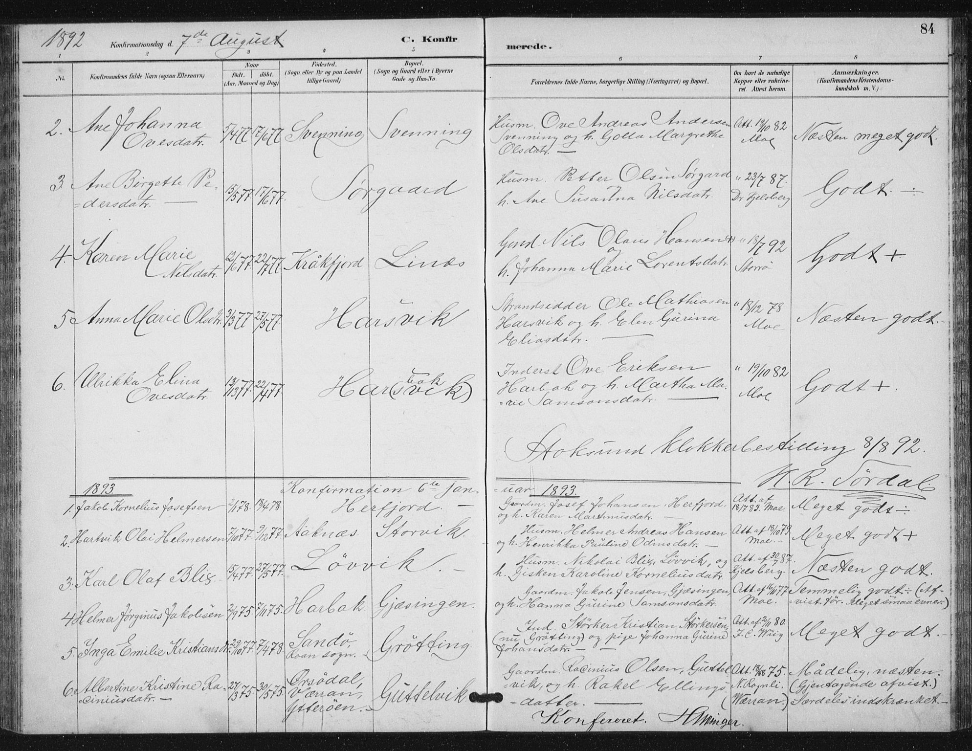 Ministerialprotokoller, klokkerbøker og fødselsregistre - Sør-Trøndelag, SAT/A-1456/656/L0698: Parish register (copy) no. 656C04, 1890-1904, p. 84
