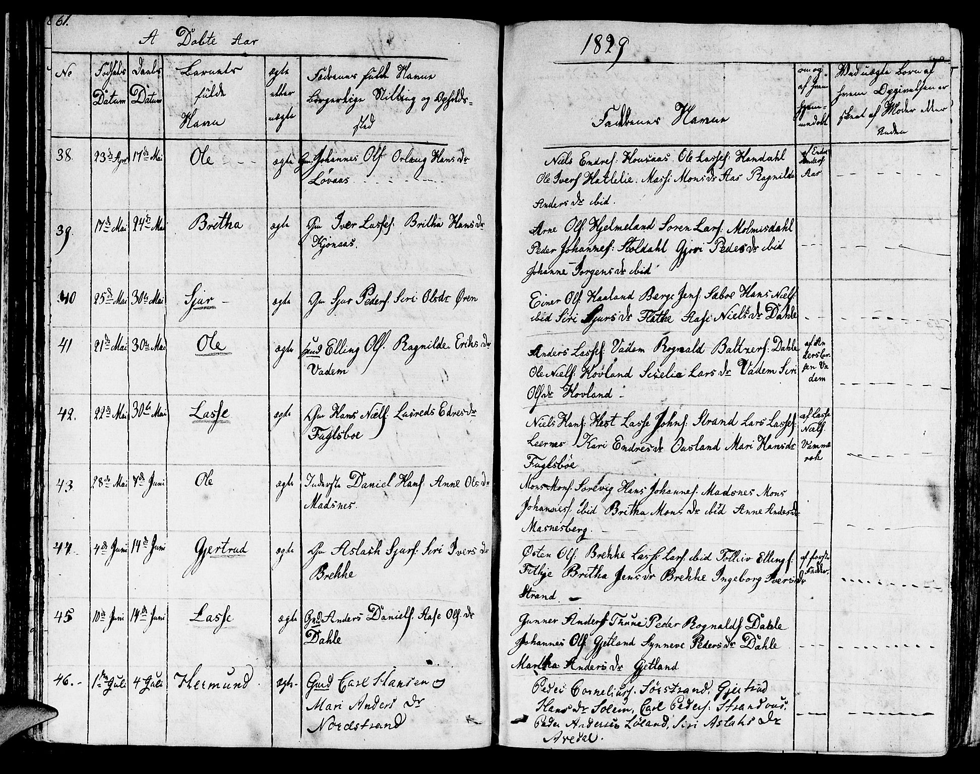 Lavik sokneprestembete, AV/SAB-A-80901: Parish register (official) no. A 2I, 1821-1842, p. 61