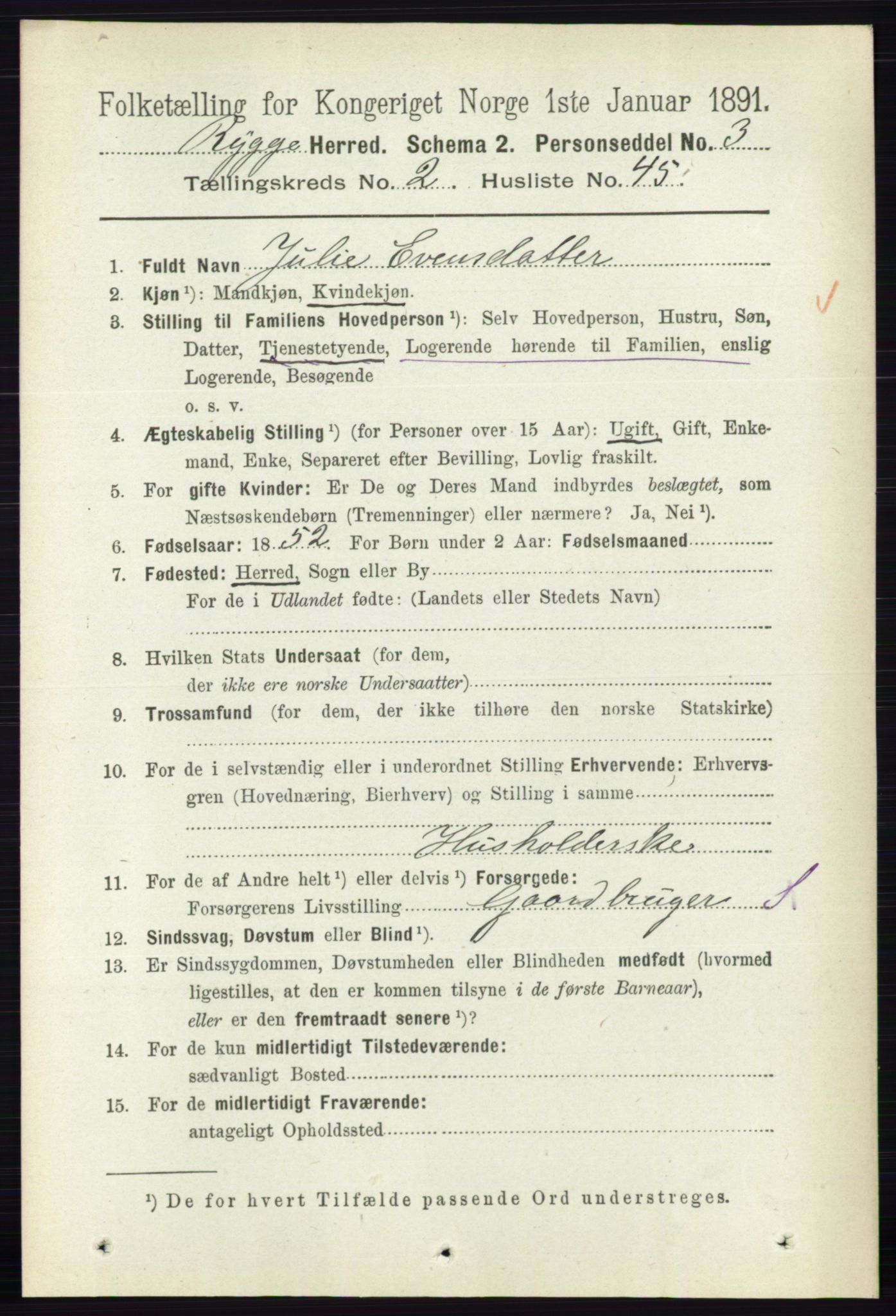 RA, 1891 census for 0136 Rygge, 1891, p. 1296