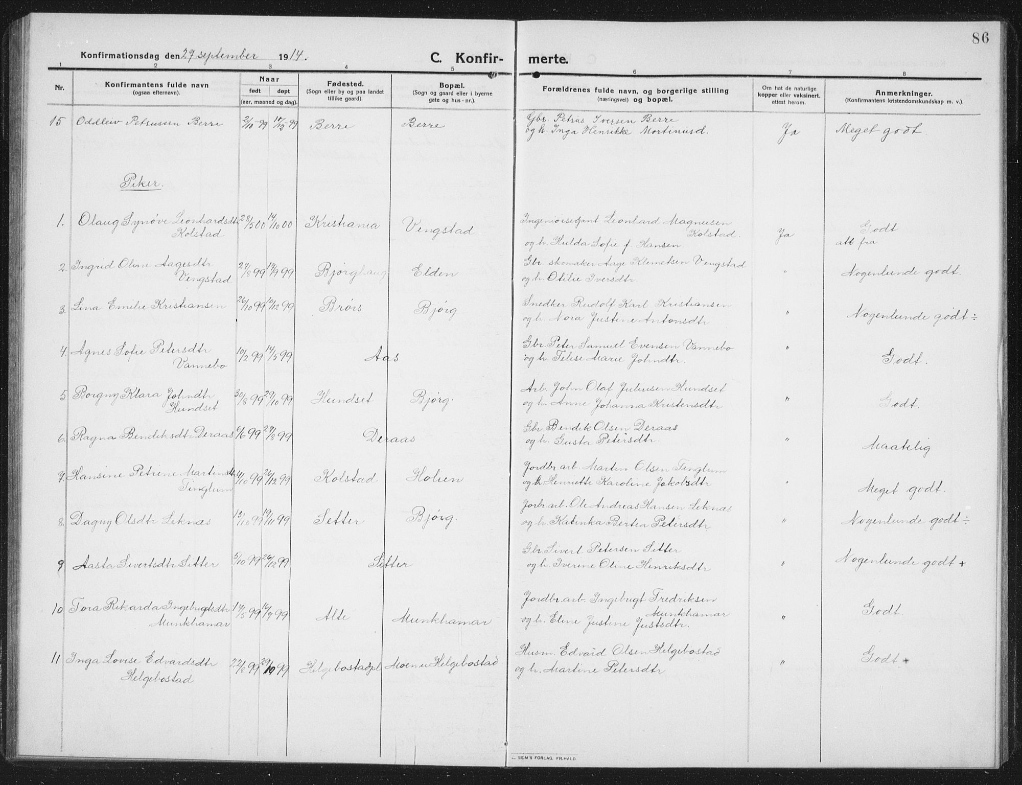 Ministerialprotokoller, klokkerbøker og fødselsregistre - Nord-Trøndelag, AV/SAT-A-1458/742/L0413: Parish register (copy) no. 742C04, 1911-1938, p. 86