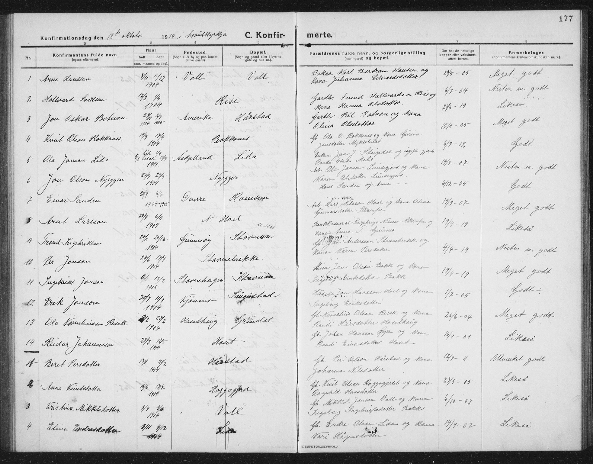 Ministerialprotokoller, klokkerbøker og fødselsregistre - Sør-Trøndelag, SAT/A-1456/674/L0877: Parish register (copy) no. 674C04, 1913-1940, p. 177
