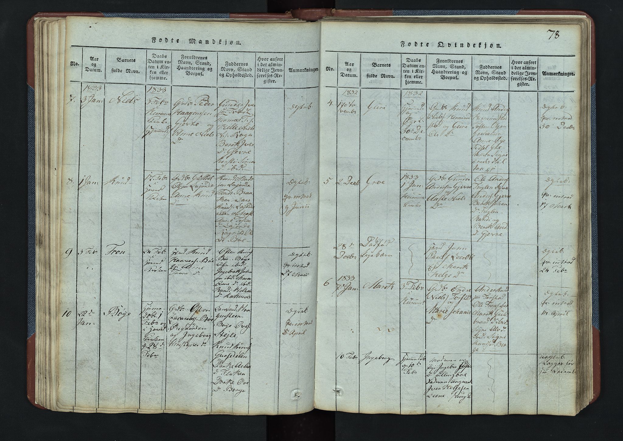 Vang prestekontor, Valdres, SAH/PREST-140/H/Hb/L0003: Parish register (copy) no. 3, 1814-1892, p. 78