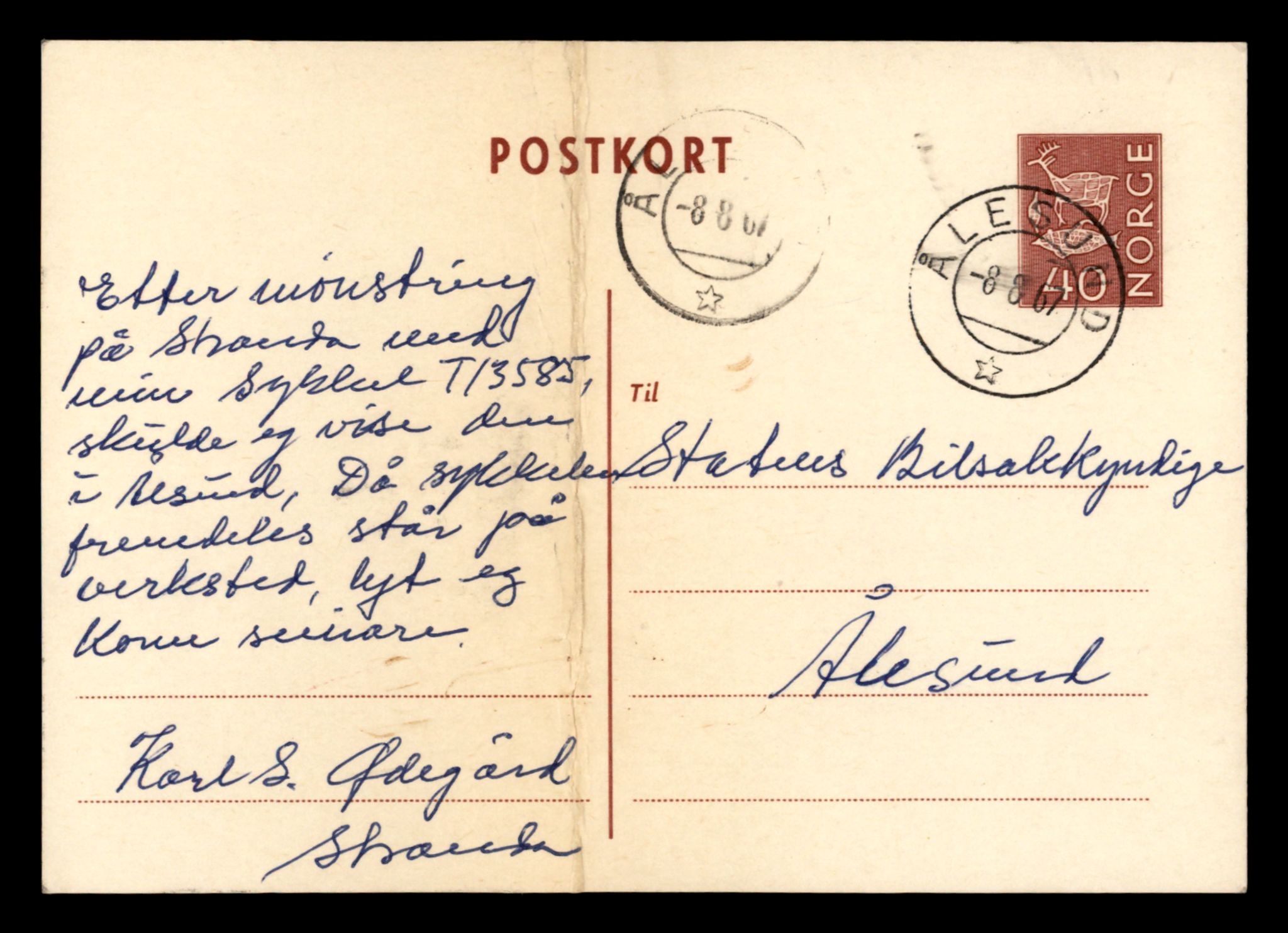Møre og Romsdal vegkontor - Ålesund trafikkstasjon, AV/SAT-A-4099/F/Fe/L0040: Registreringskort for kjøretøy T 13531 - T 13709, 1927-1998, p. 977