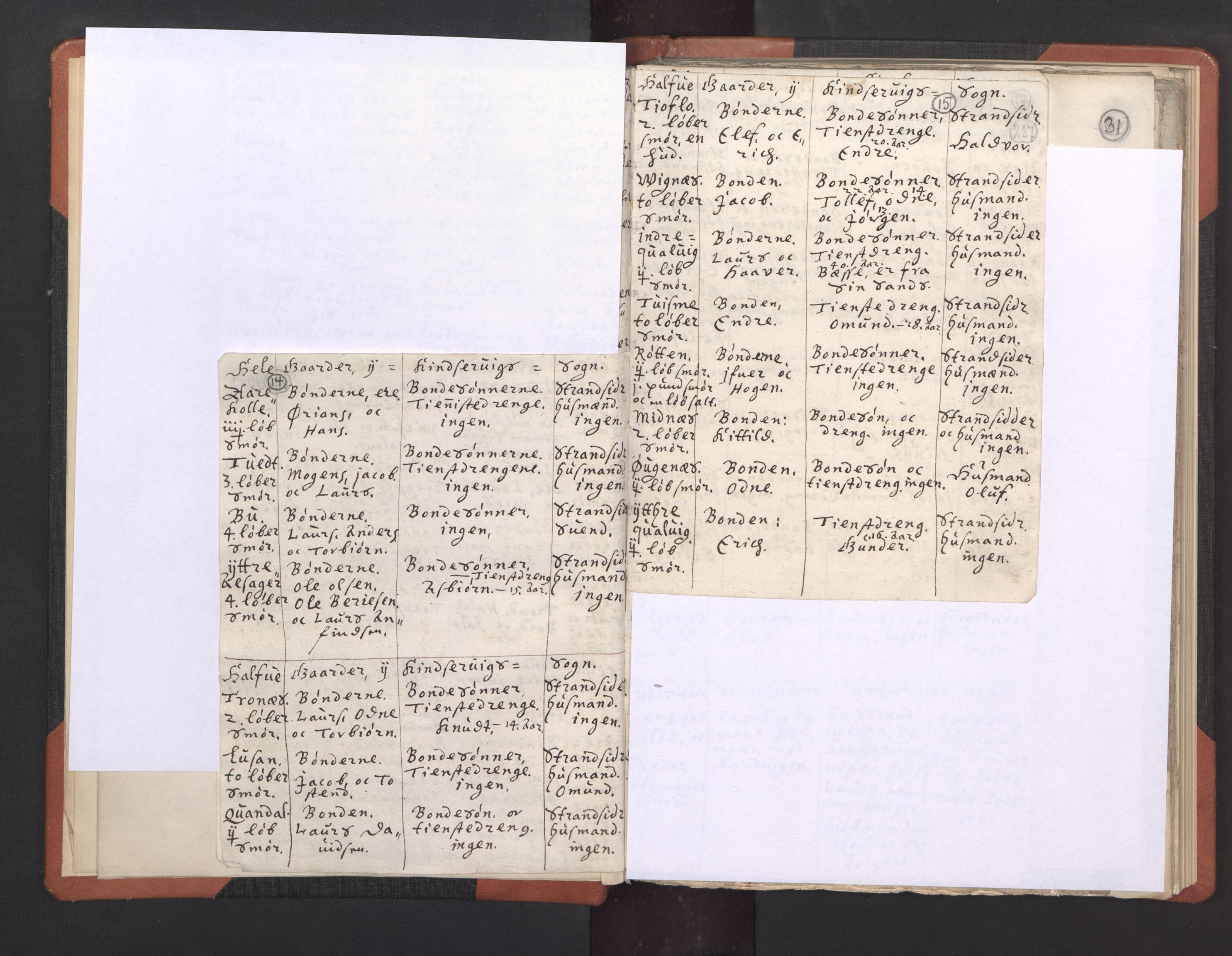 RA, Vicar's Census 1664-1666, no. 21: Hardanger deanery, 1664-1666, p. 14-15