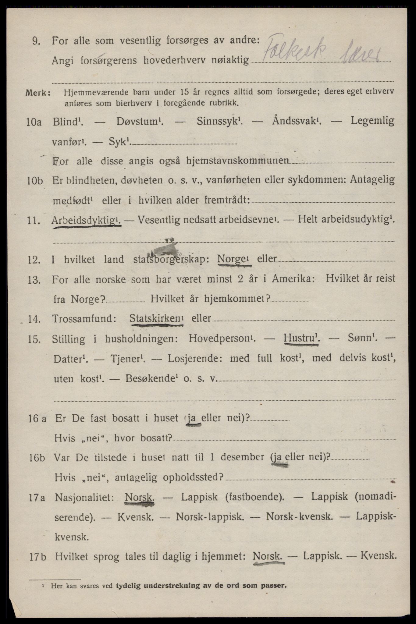 SAT, 1920 census for Buksnes, 1920, p. 5080