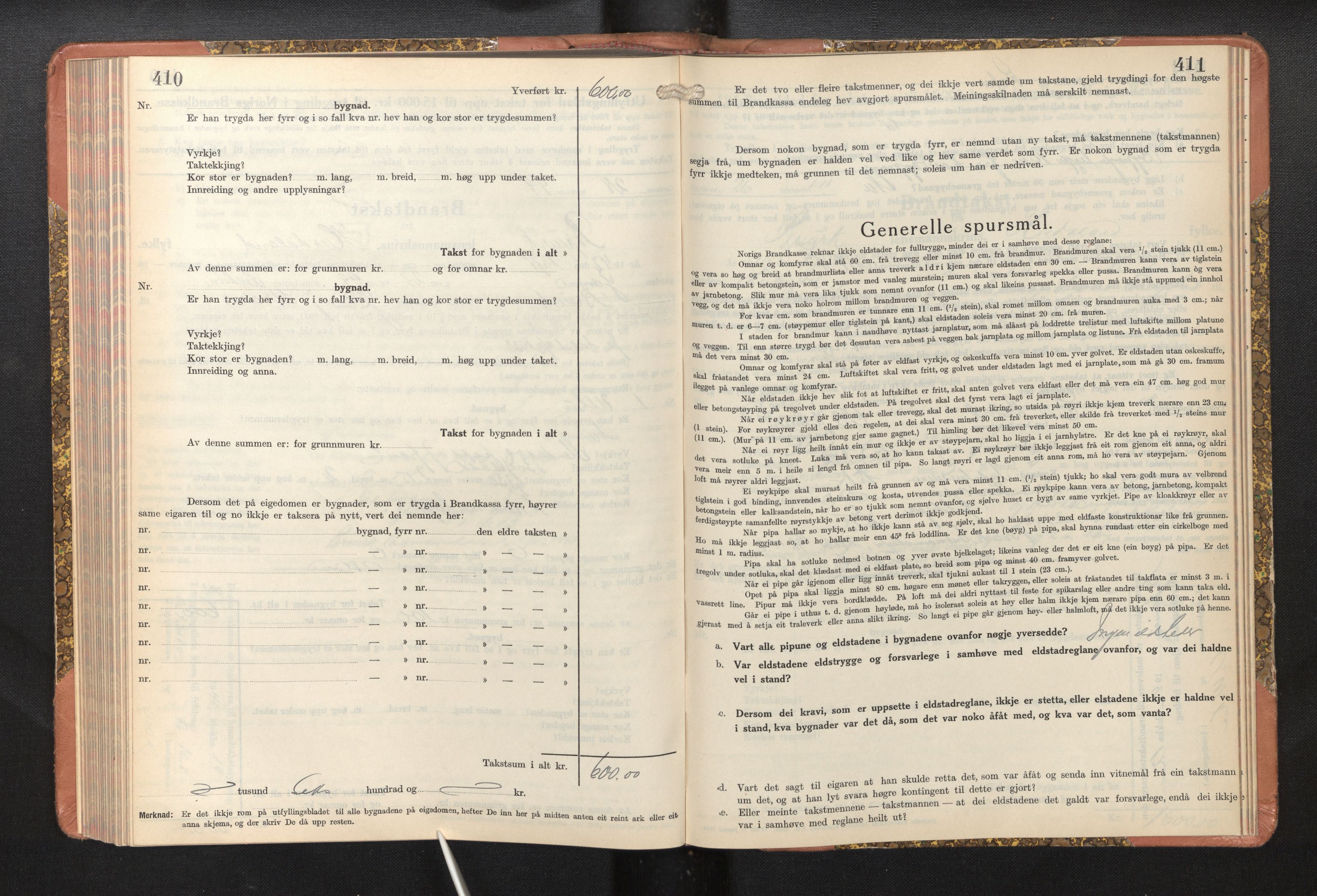 Lensmannen i Bruvik, AV/SAB-A-31301/0012/L0011: Branntakstprotokoll, skjematakst, 1936-1949, p. 410-411