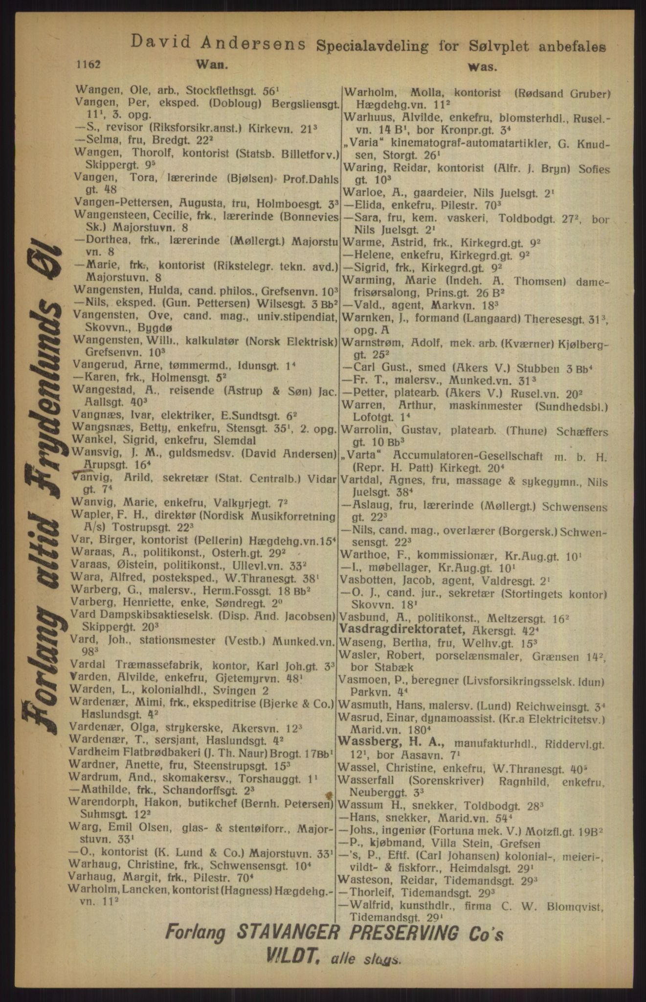 Kristiania/Oslo adressebok, PUBL/-, 1915, p. 1162