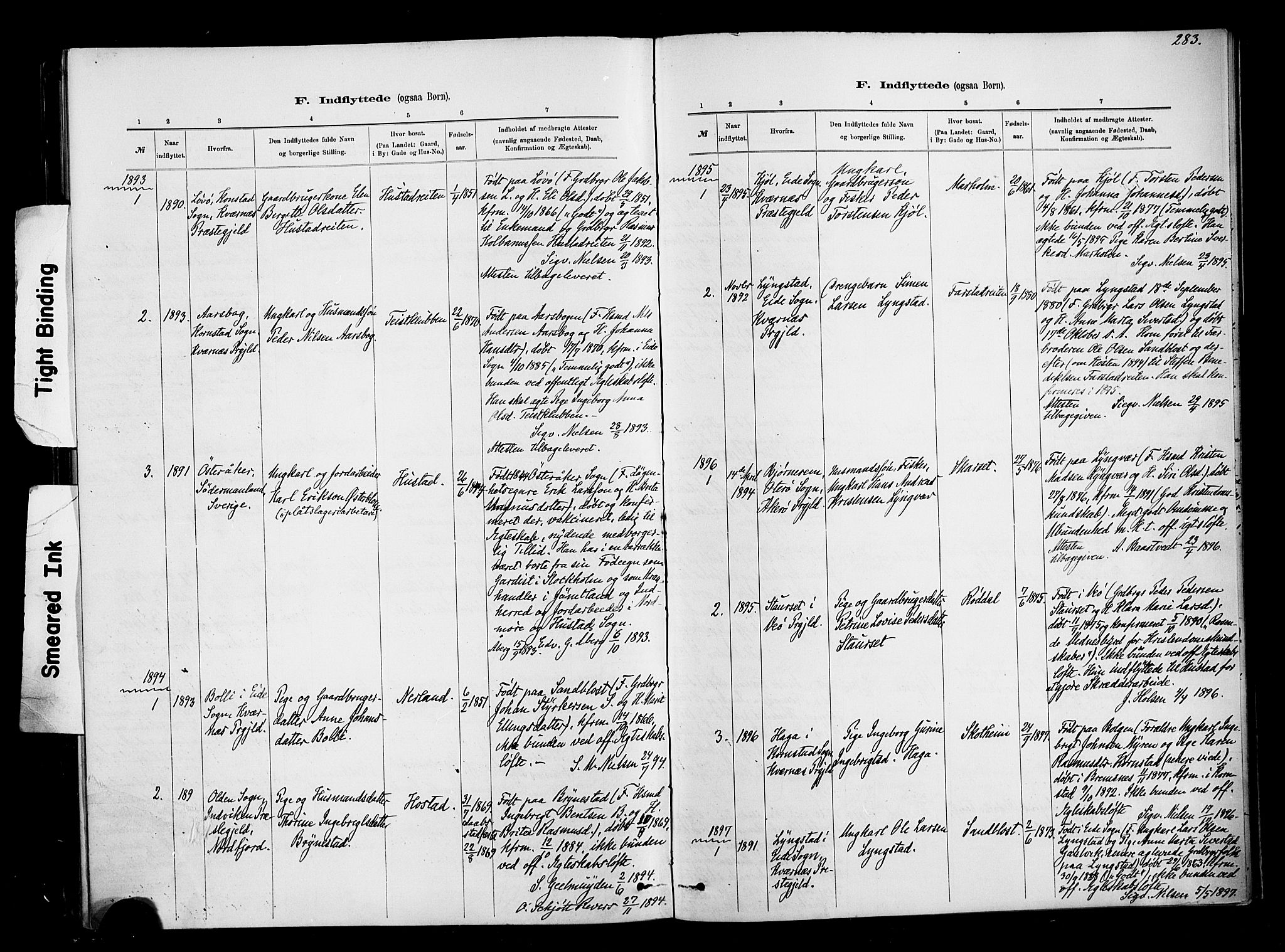 Ministerialprotokoller, klokkerbøker og fødselsregistre - Møre og Romsdal, AV/SAT-A-1454/567/L0778: Parish register (official) no. 567A01, 1881-1903, p. 283