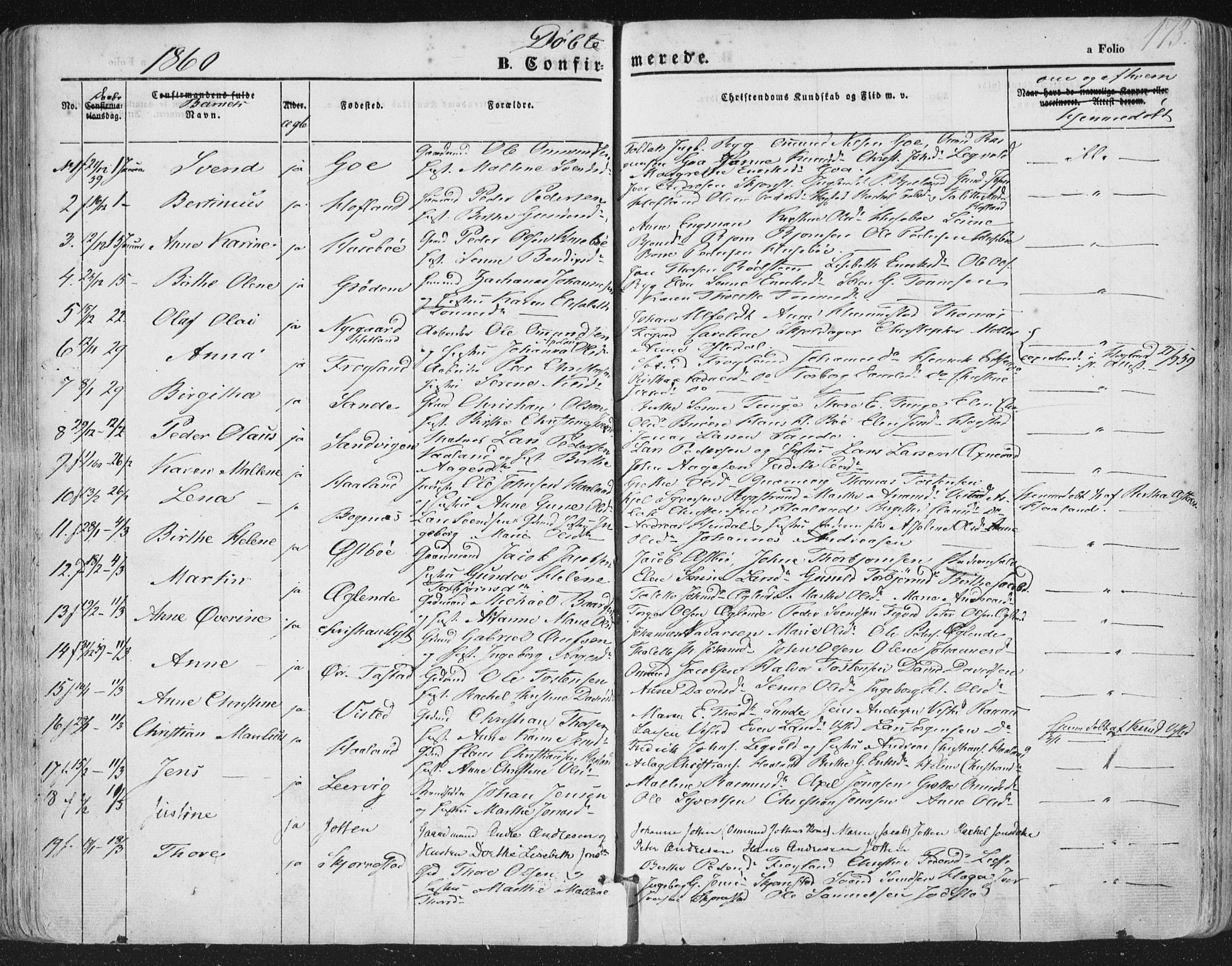 Hetland sokneprestkontor, AV/SAST-A-101826/30/30BA/L0002: Parish register (official) no. A 2, 1849-1869, p. 173